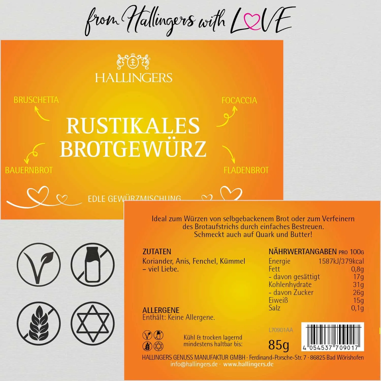 Rustikales Brotgewürz (für in oder auf das Brot) - Gewürzmischung, zum Kochen Geschenkdose