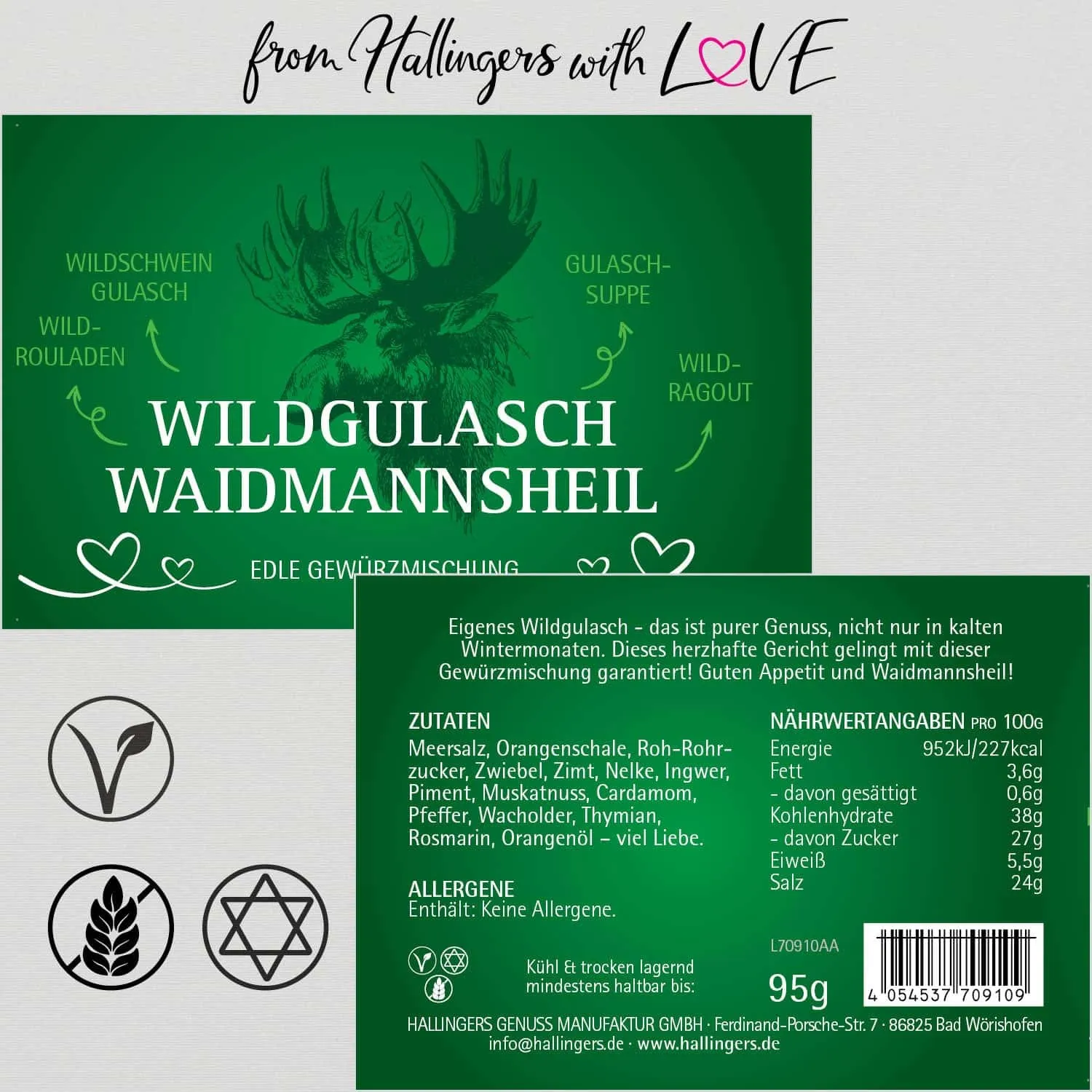 Wildgulasch Waidmannsheil (für Geflügel-, Rindergulasch & Ragout) - Gewürzmischung, zum Kochen Geschenkdose
