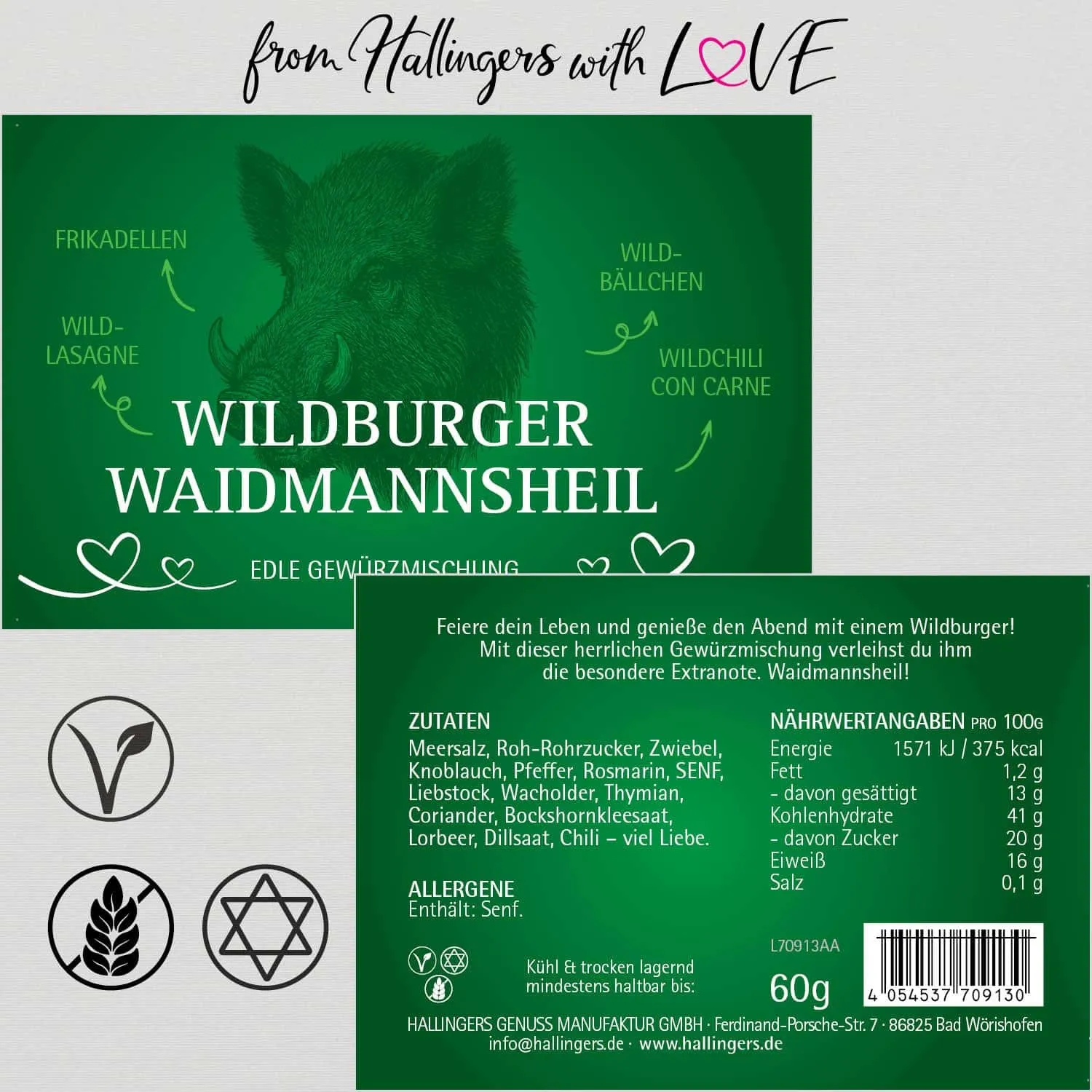 Wildburger Waidmannsheil (für Wildgerichte & Wild-Burger) - Gewürzmischung, zum Kochen Geschenkdose