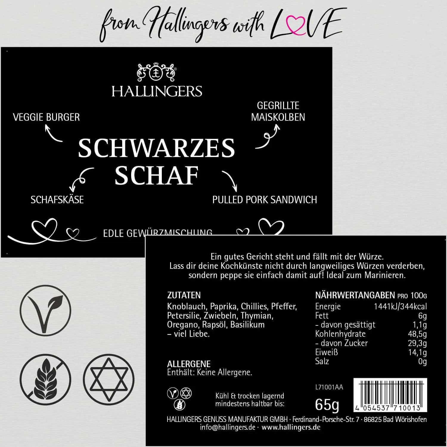 BBQ Schwarzes Schaf (für Fleisch, Schafskäse & Marinaden) - Gewürzmischung, zum Kochen Geschenkdose