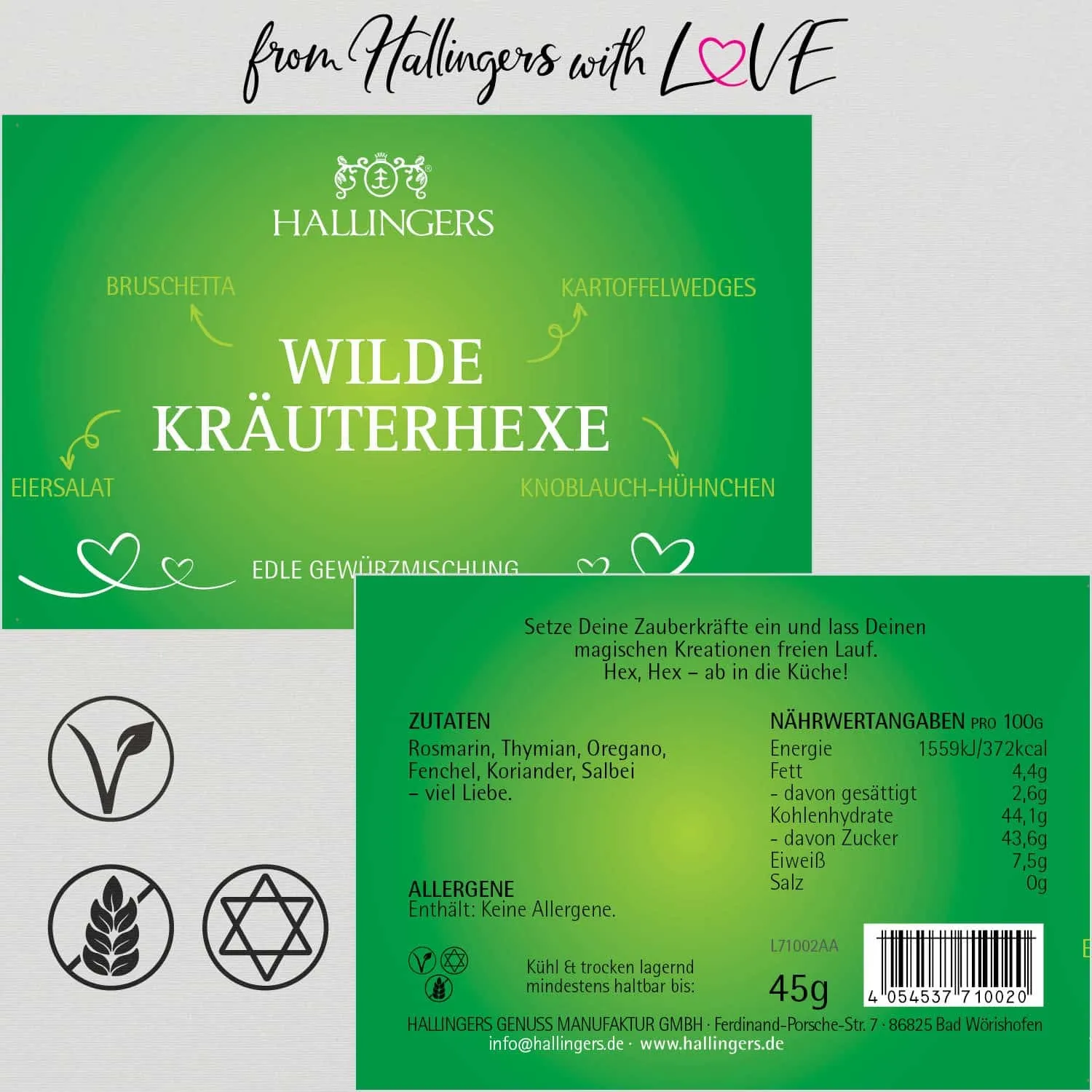 BBQ Wilde Kräuterhexe (für Salate, Vorspeisen & Kartoffeln) - Gewürzmischung, zum Kochen Geschenkdose