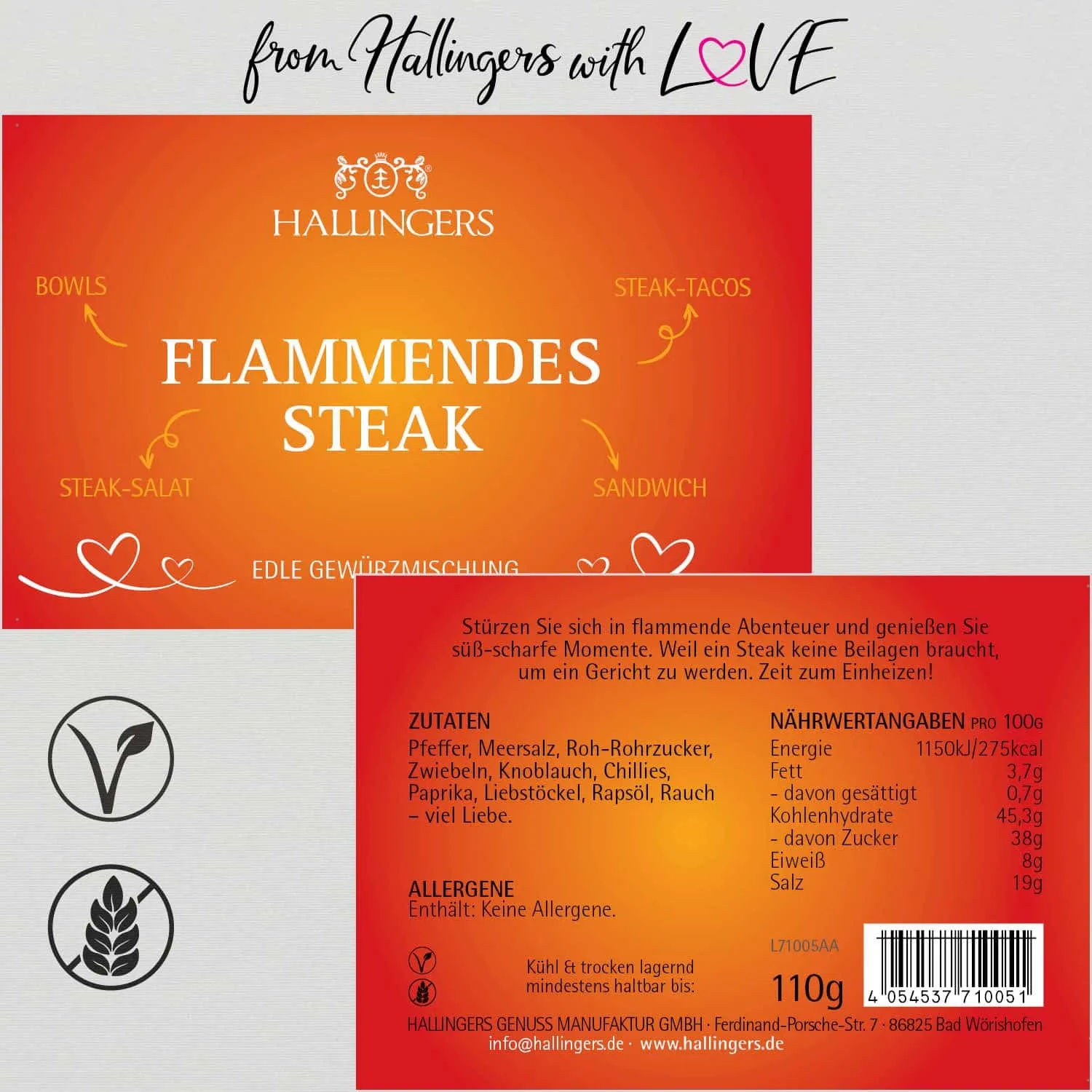 BBQ Flammendes Steak (für Dips, Steak & Vorspeisen) - Gewürzmischung, zum Kochen Geschenkdose