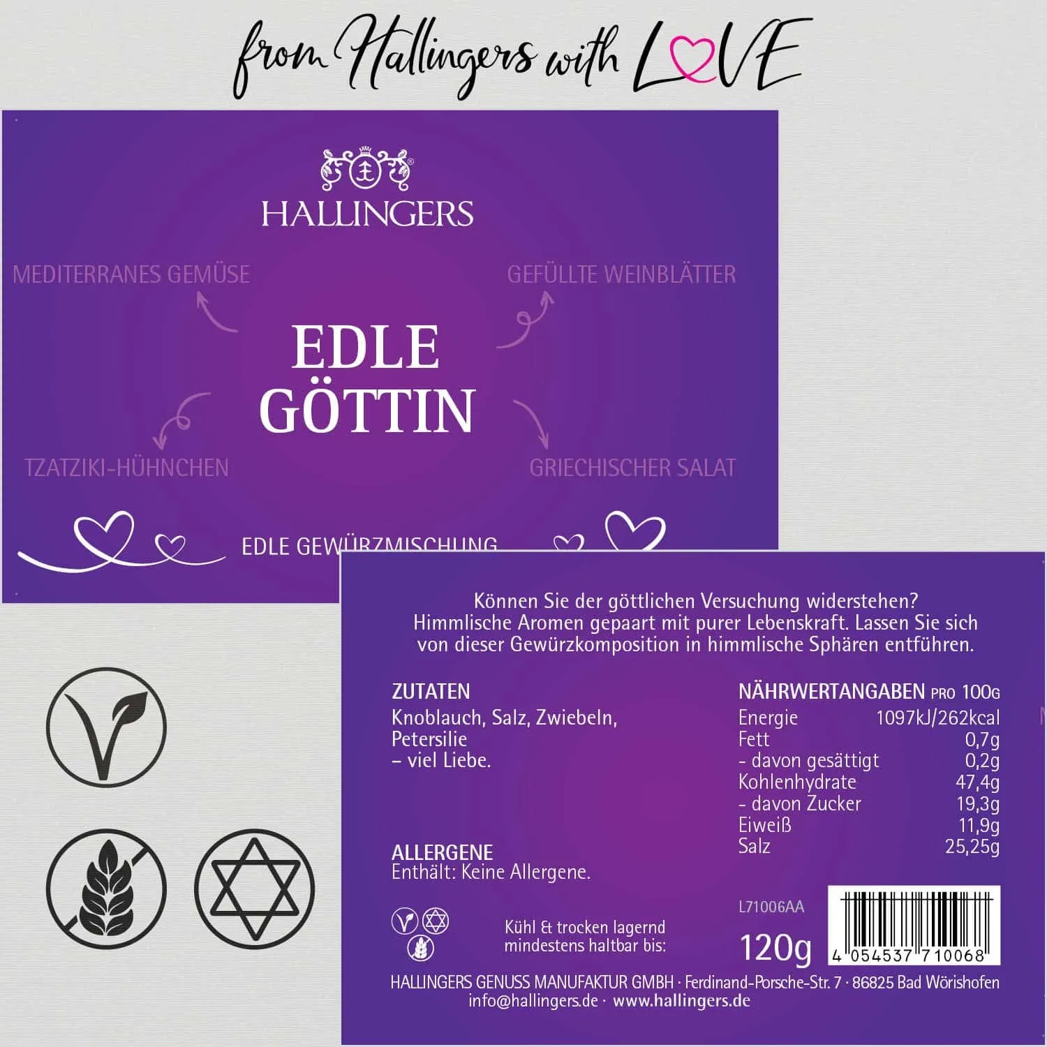 BBQ Edle Göttin (für Tzatziki, Vorspeisen & Salate) - Gewürzmischung, zum Kochen Geschenkdose