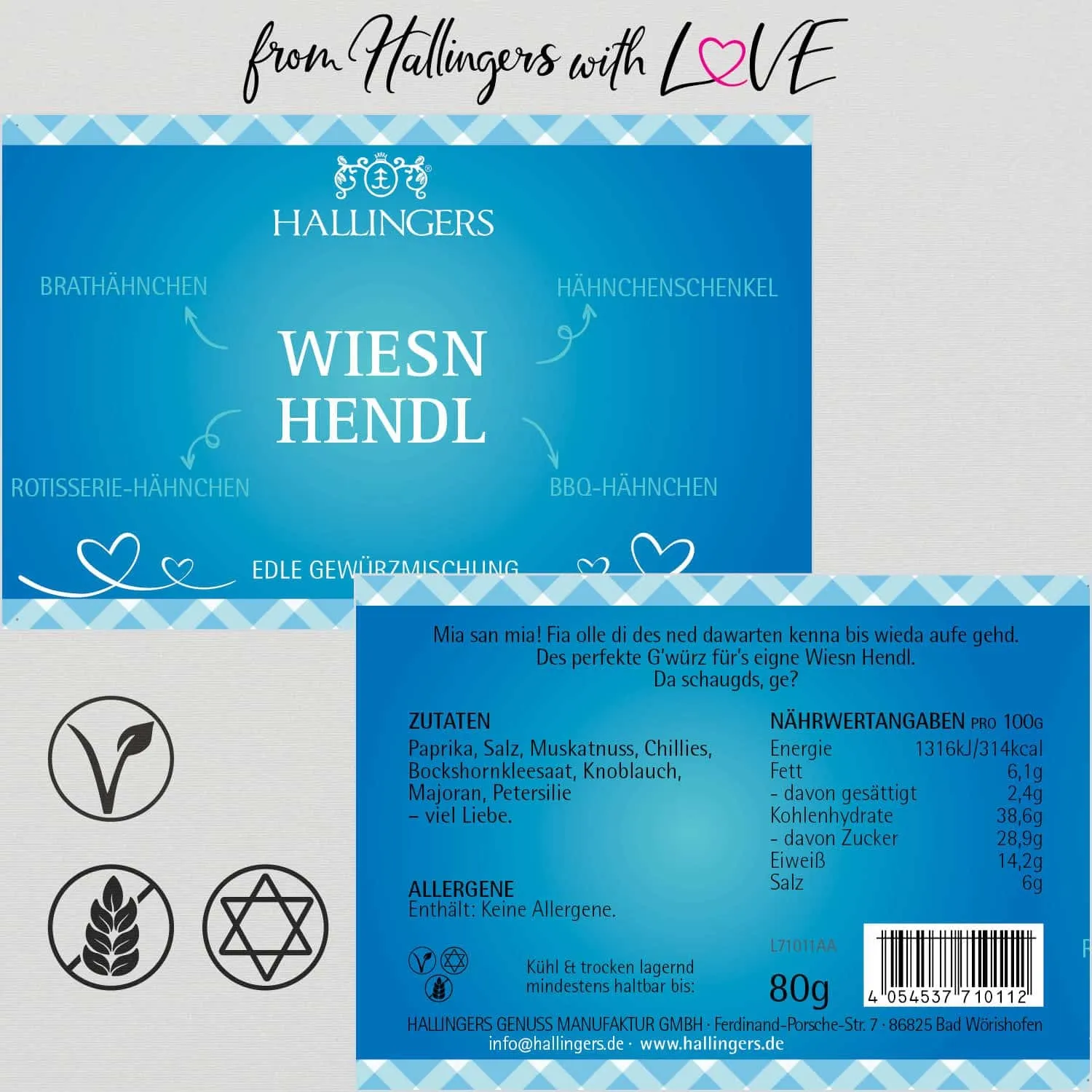 BBQ Wiesn Hendl Bayern (für Hähnchen, Pute & Chicken Wings) - Gewürzmischung, zum Kochen Geschenkdose