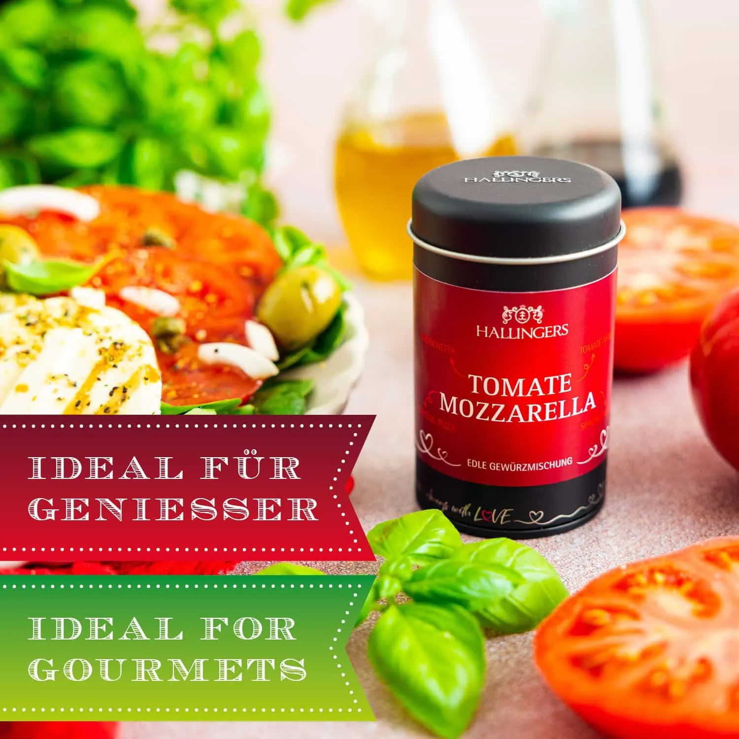 BESONDERS STATT GEWÖHNLICH - Edition \Tomatengewürz Tomate Mozzarella\: Schluss mit Gewürzmischungen, die alle gleich schmecken - Unterschied zeigt sich, wo Qualität, Intensität & ausgewählte Zutaten wichtiger sind als niedrige Produktionskosten