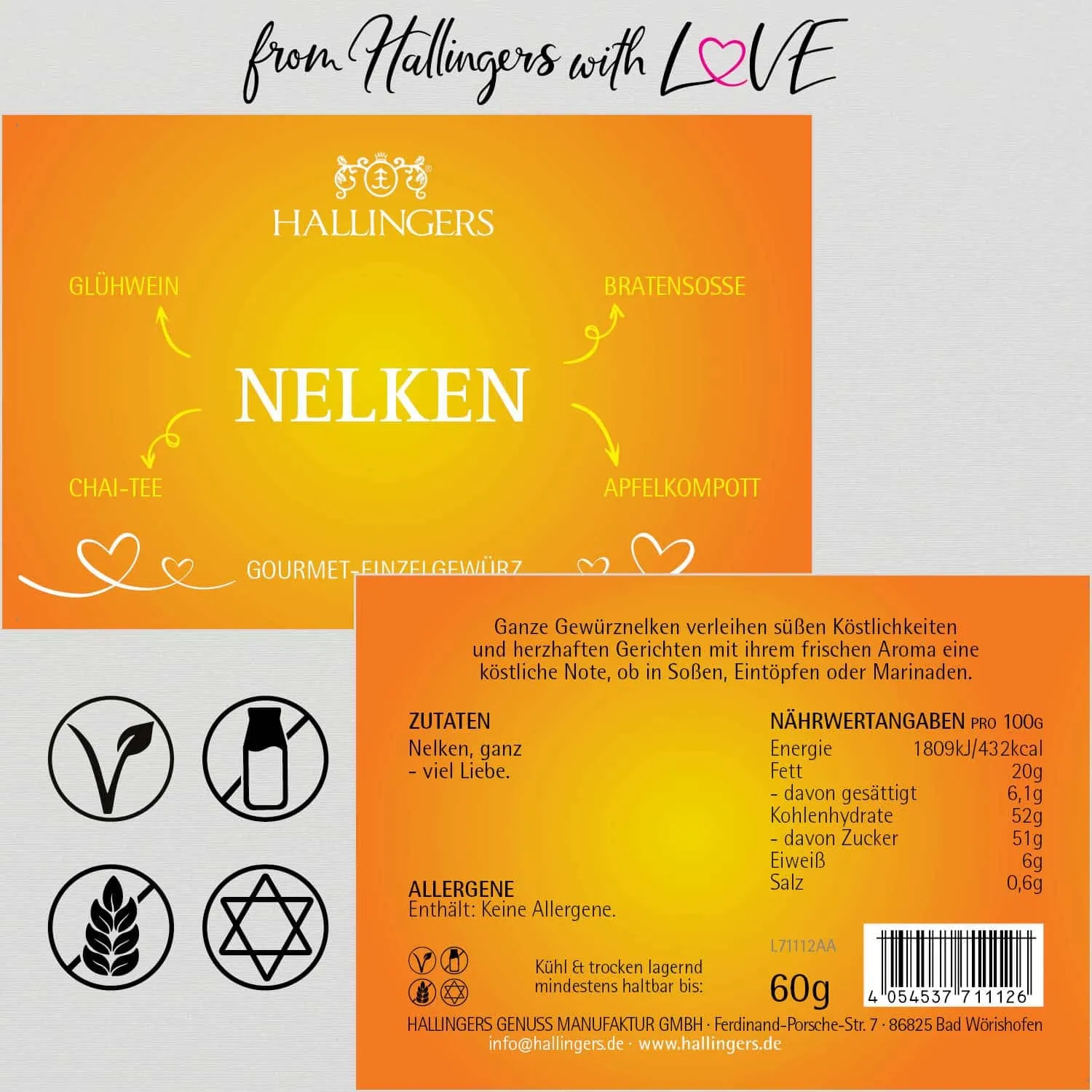 Nelken (für Glühwein, Chai-Tee & Apfelkompott) - Gewürz Basic, zum Kochen Geschenkdose