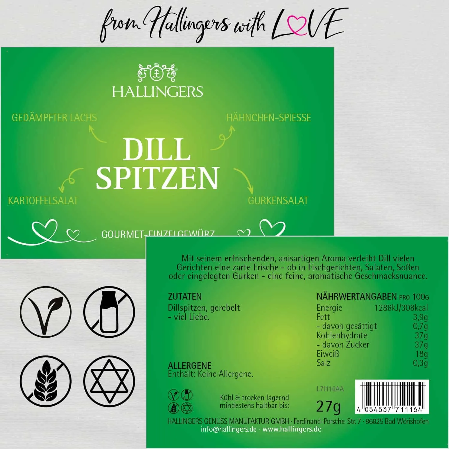 Dillspitzen (für Kartoffelsalat, Lachs & Dill-Hendl) - Gewürz Basic, zum Kochen Geschenkdose