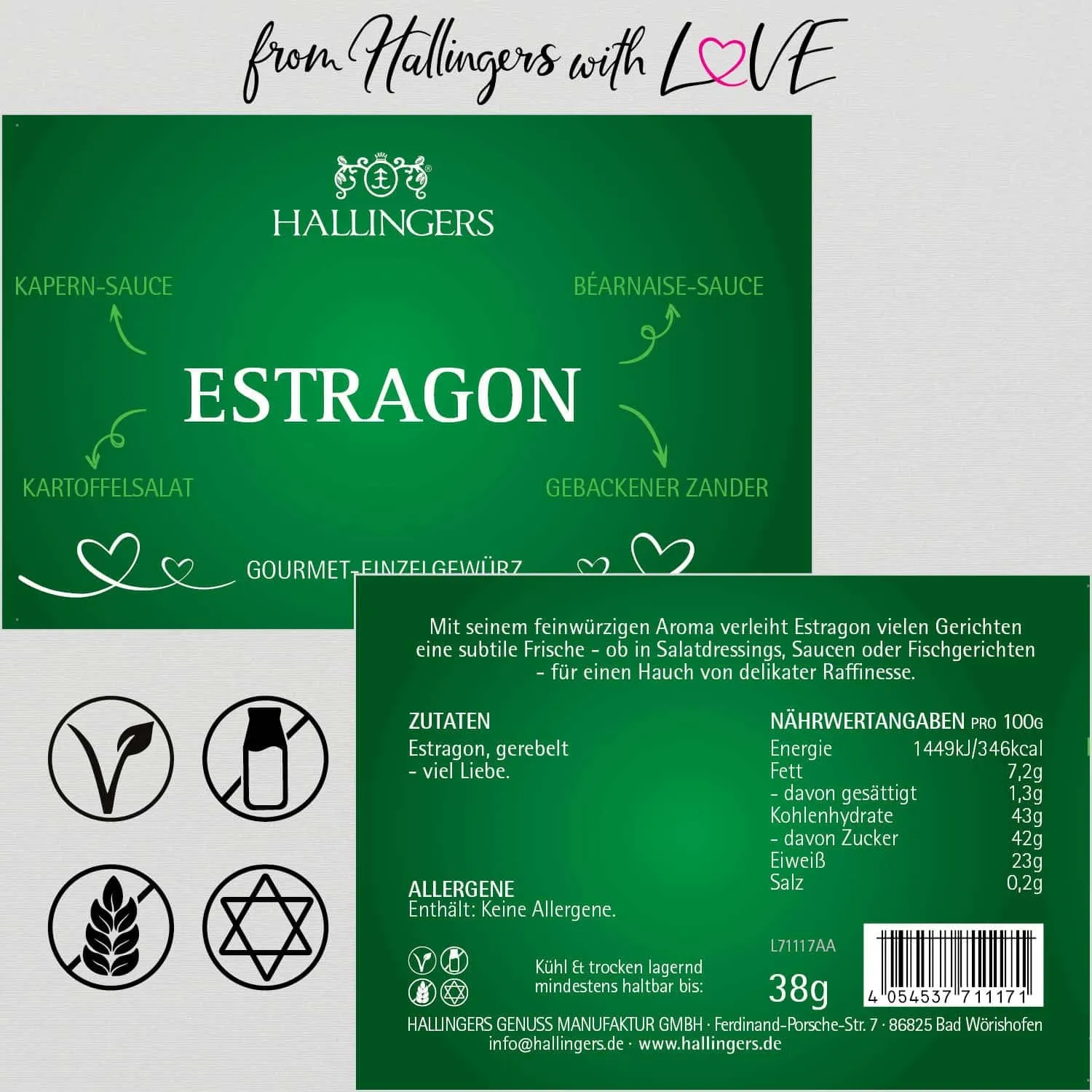 Estragon (für Kapernsoße,  Zander & Kartoffelsalat) - Gewürz Basic, zum Kochen Geschenkdose