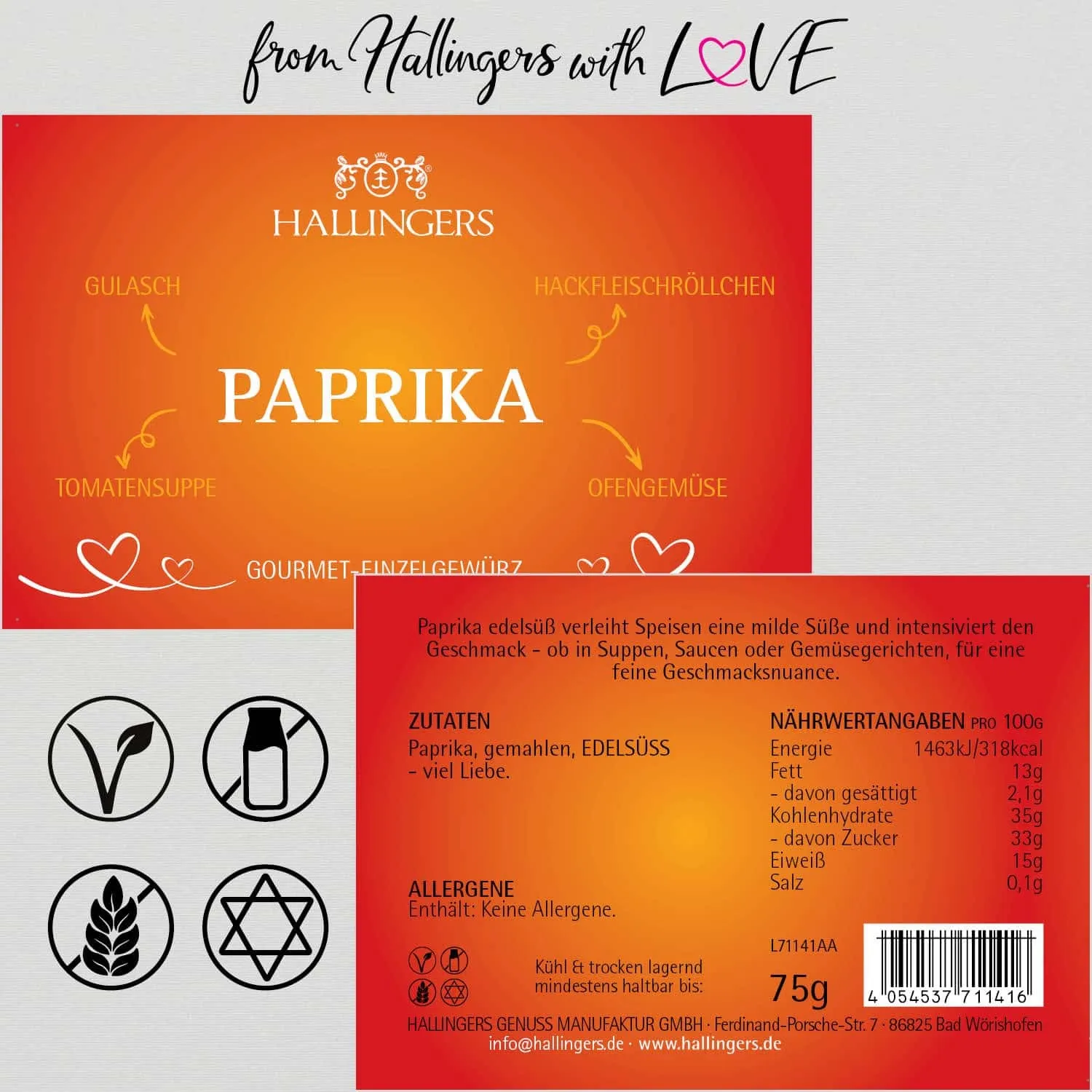 Paprika (für Gulasch, Suppe & Hackfleischröllchen) - Gewürz Basic, zum Kochen Geschenkdose