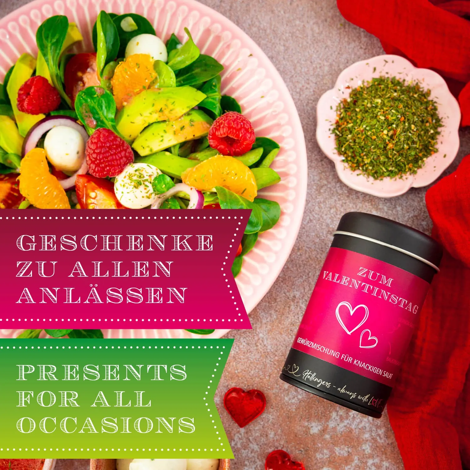 BESONDERS STATT GEWÖHNLICH - Edition \Zum Valentinstag - pink\: Schluss mit Gewürzmischungen, die alle gleich schmecken - Unterschied zeigt sich, wo Qualität, Intensität & ausgewählte Zutaten wichtiger sind als niedrige Produktionskosten