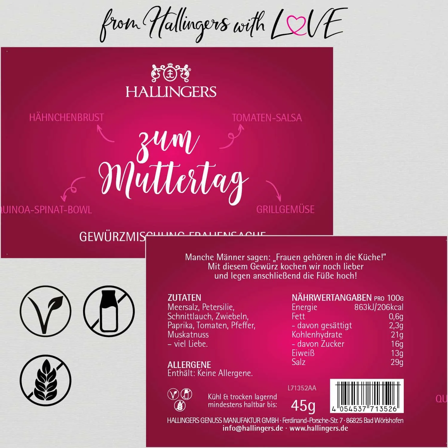 Zum Muttertag (für Salat, Gemüse & Geflügel) - Gewürzmischung, zum Kochen Geschenkdose