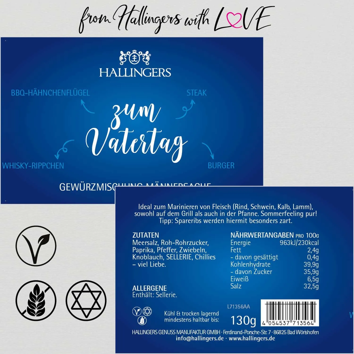 Zum Vatertag (für Marinaden, Spare Ribs & Grill) - Gewürzmischung, zum Kochen Geschenkdose