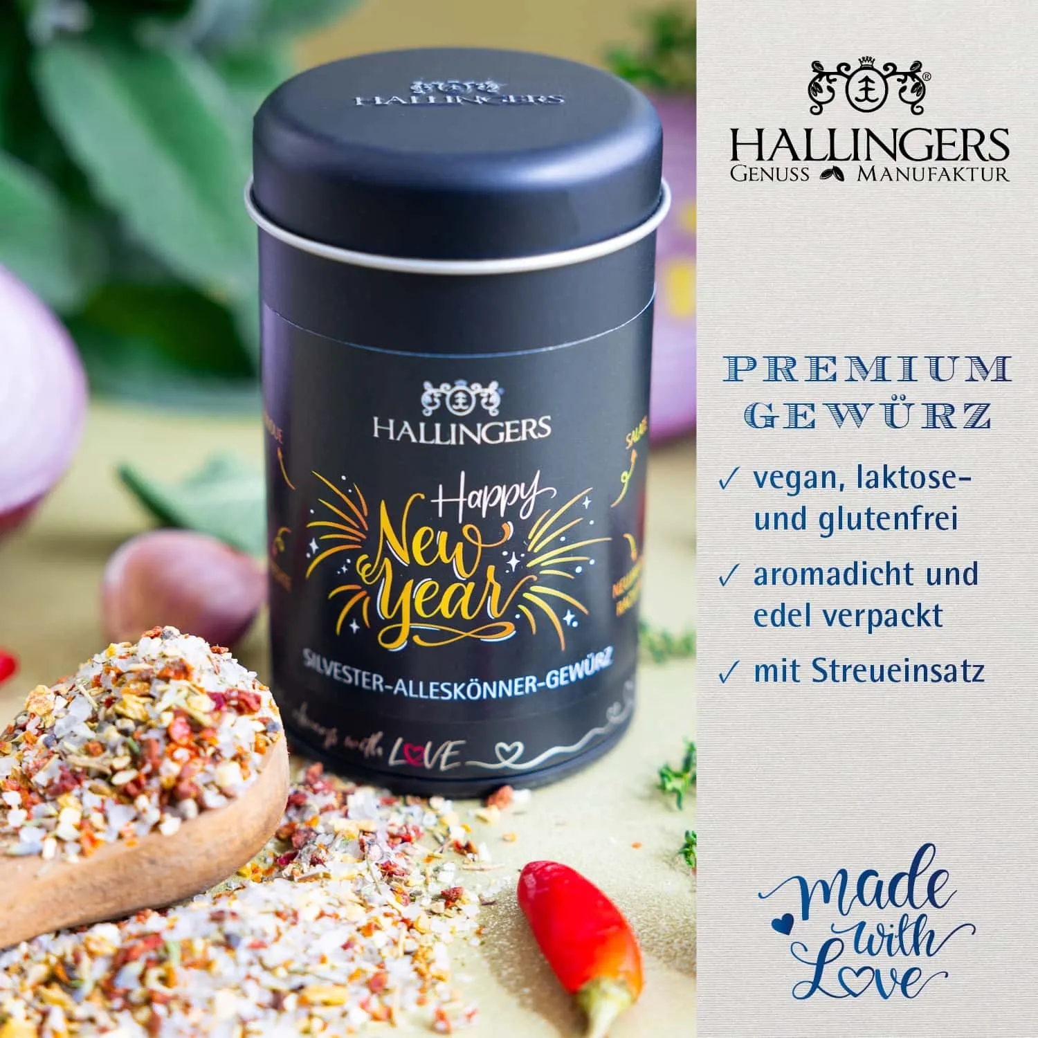 GEWÜRZMISCHUNG IN DER GESCHENK-DOSE - Hochwertige Koch-Gewürze zum Würzen, Verfeinern & kreativen Kochen, stilvoll verpackt in einer edlen Geschenk-Dose. Die besondere Geschenkidee für Feinschmecker, Hobbyköche & genussvolle Momente