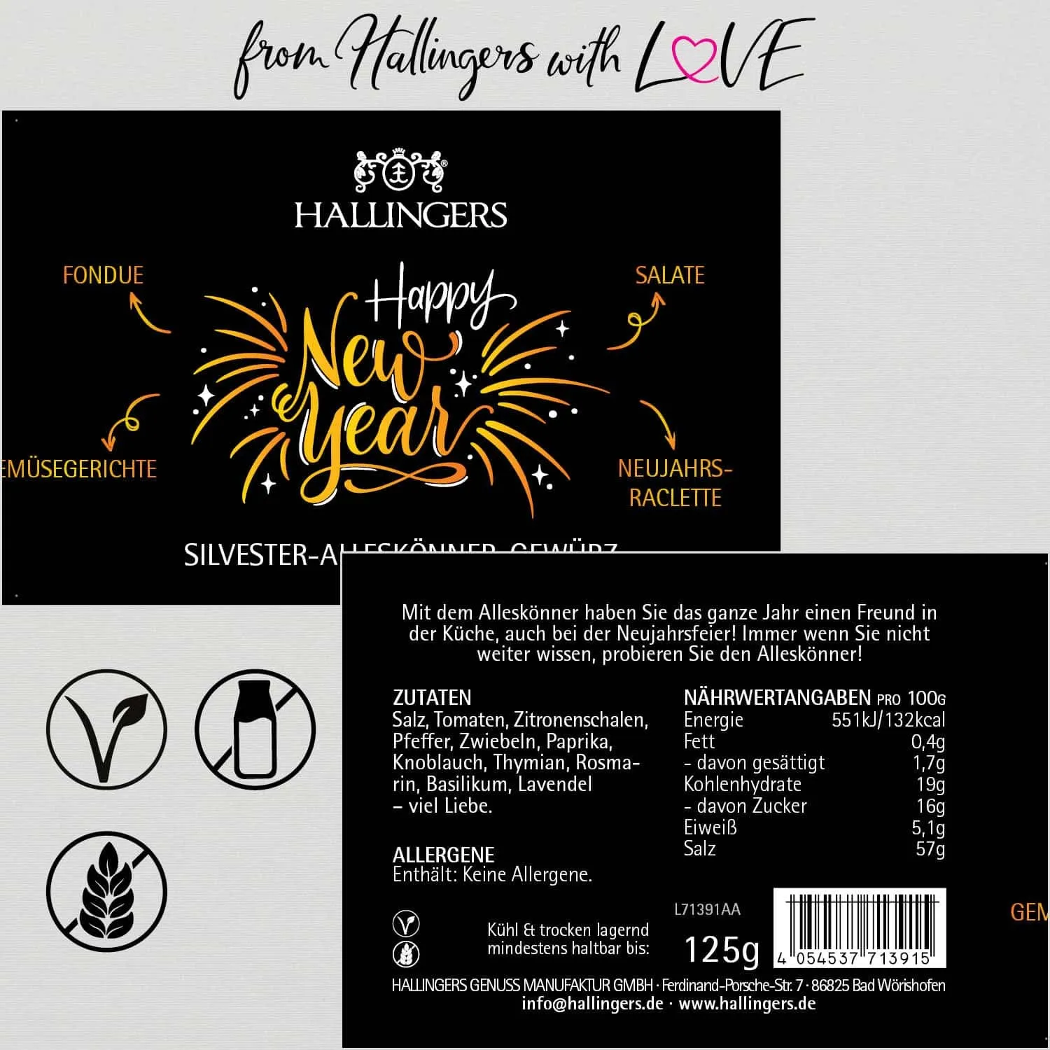 Silvester Alleskönner Gewürz (für Raclette, Fondue & Wedges) - Gewürzmischung, zum Kochen Geschenkdose