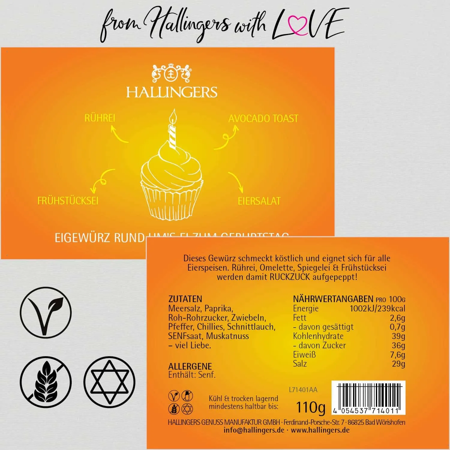 Zum Geburtstag - yellow (für Egg Benedict, Rührei & Omelett) - Gewürzmischung, zum Kochen Geschenkdose