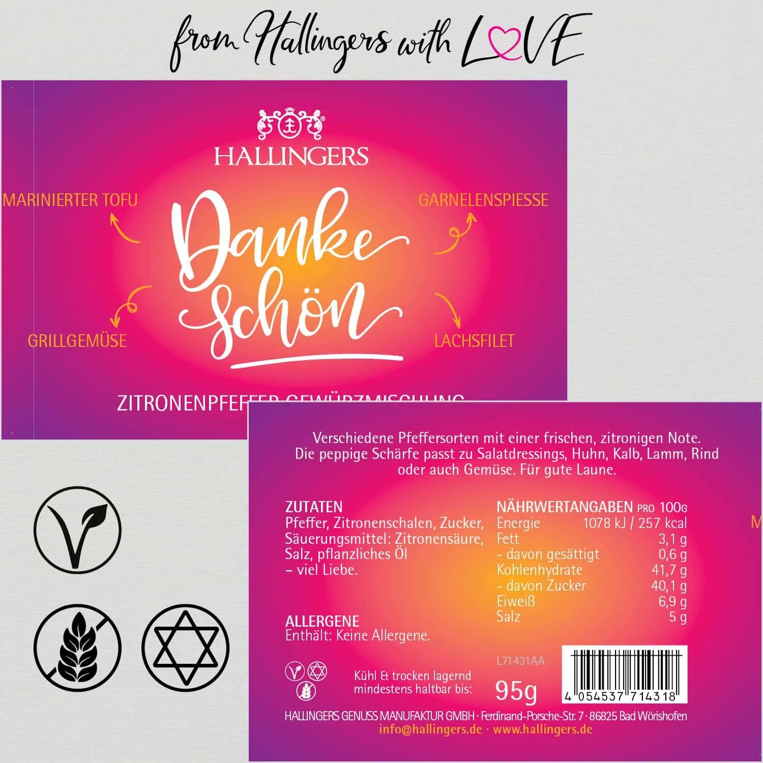 Dankeschön (für Gemüse, Marinade & Salatdressing) - Gewürzmischung, zum Kochen Geschenkdose