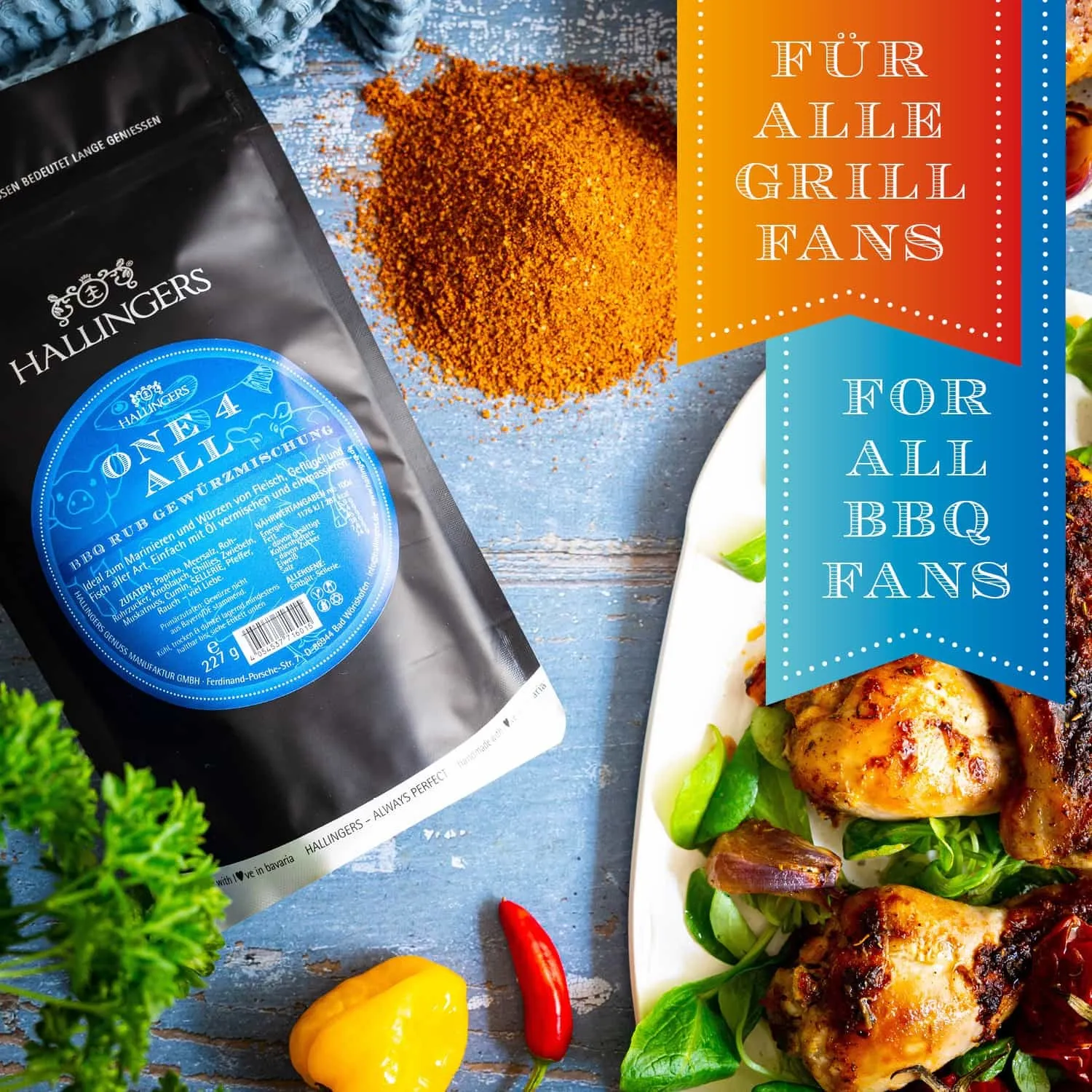 BESONDERS STATT GEWÖHNLICH - Edition \One-4-All\: Vergiss langweilige Grillgewürze ohne Persönlichkeit - außergewöhnlicher BBQ-Geschmack beginnt dort, wo Qualität, Aroma und Rezeptur wichtiger sind als Marge und Masse