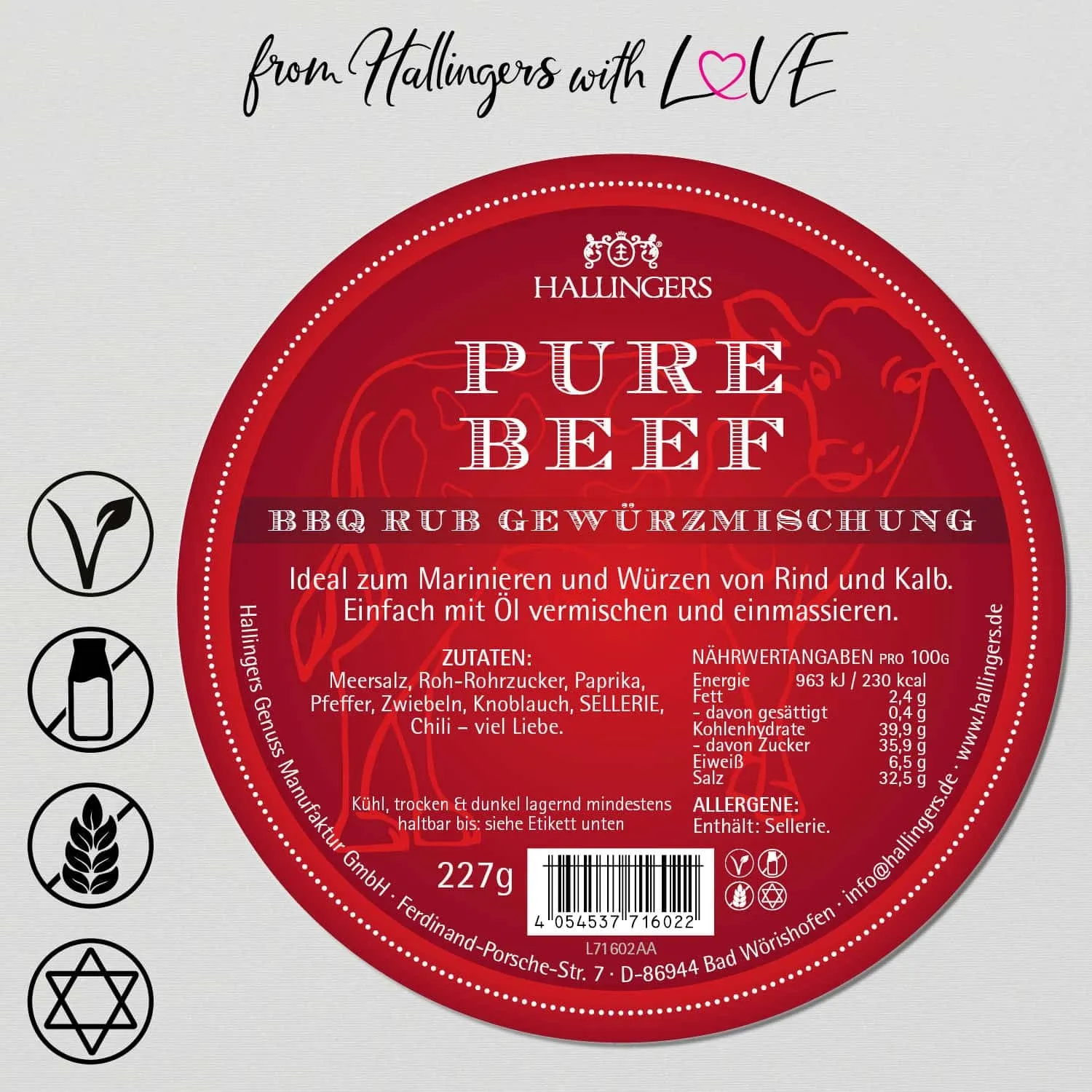 Pure Beef (für Marinaden, Spare Ribs & Grill) - Gewürz-Rub, zum Marinieren Aromabeutel