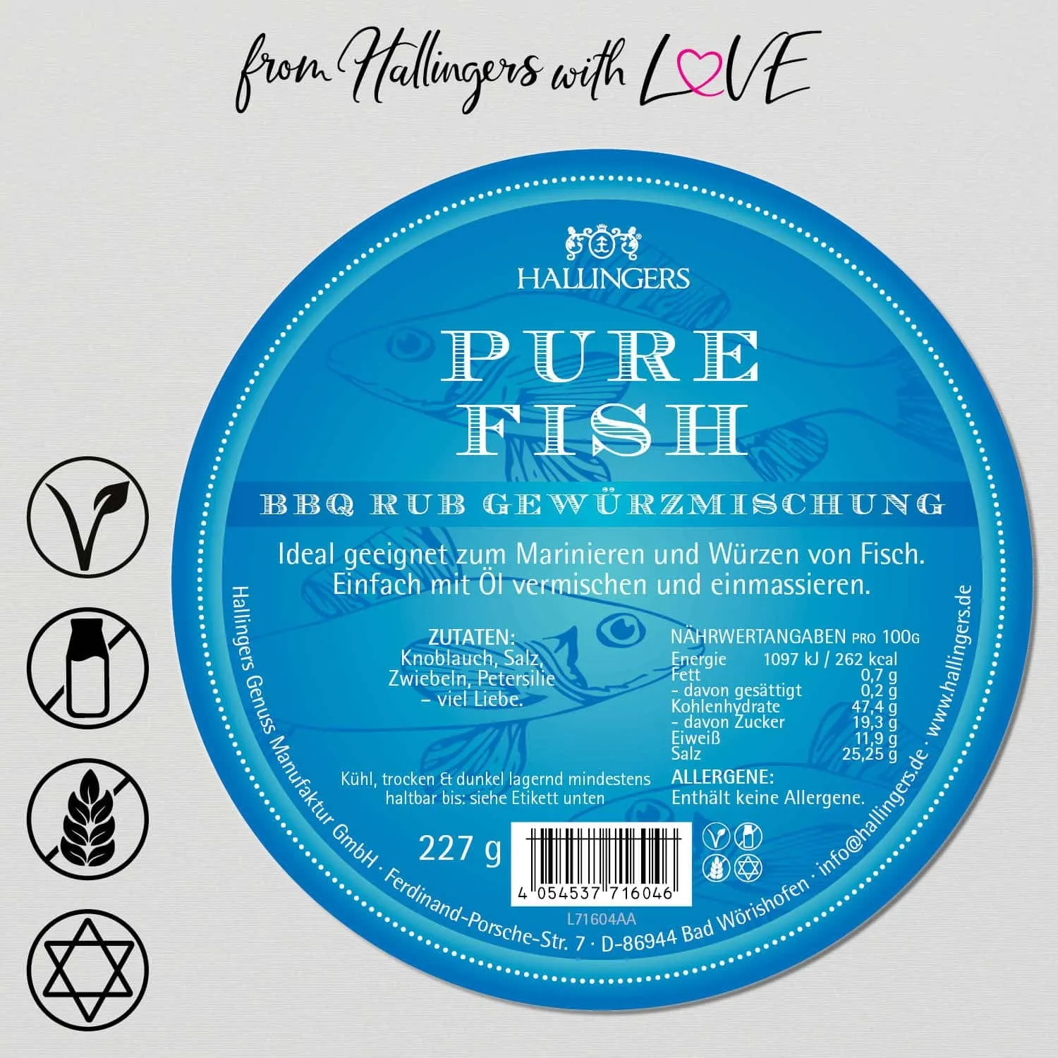Pure Fish (für Tzatziki, Vorspeisen & Salate) - Gewürz-Rub, zum Marinieren Aromabeutel