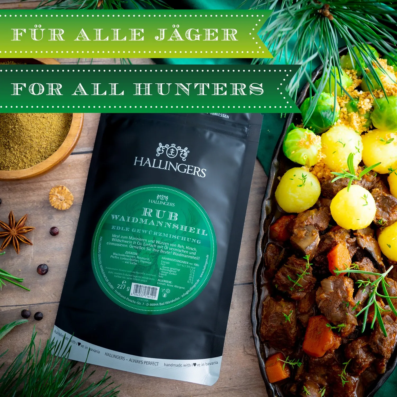 BESONDERS STATT GEWÖHNLICH - Edition \Waidmannsheil Rub\: Vergiss langweilige Grillgewürze ohne Persönlichkeit - außergewöhnlicher BBQ-Geschmack beginnt dort, wo Qualität, Aroma und Rezeptur wichtiger sind als Marge und Masse