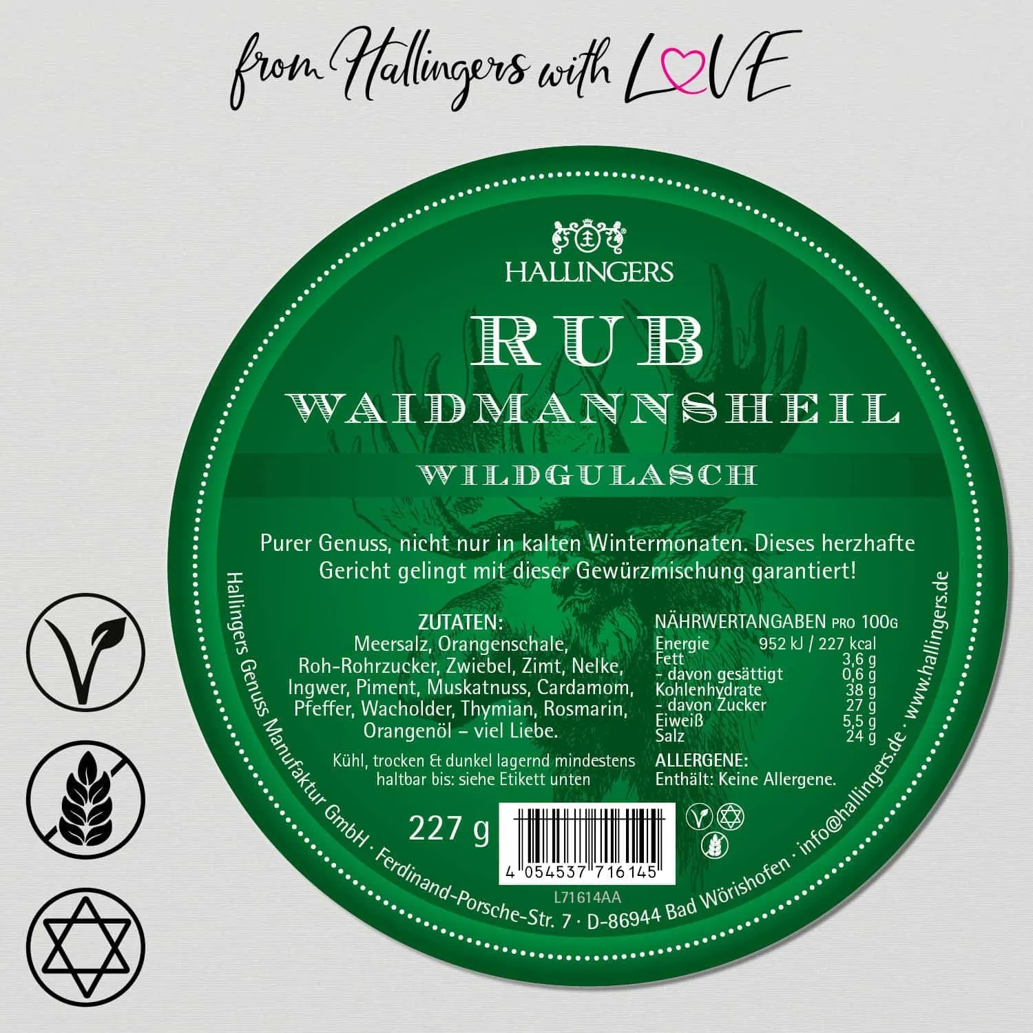Wildgulasch Rub (für Geflügel-, Rindergulasch & Ragout) - Gewürz-Rub, zum Marinieren Aromabeutel