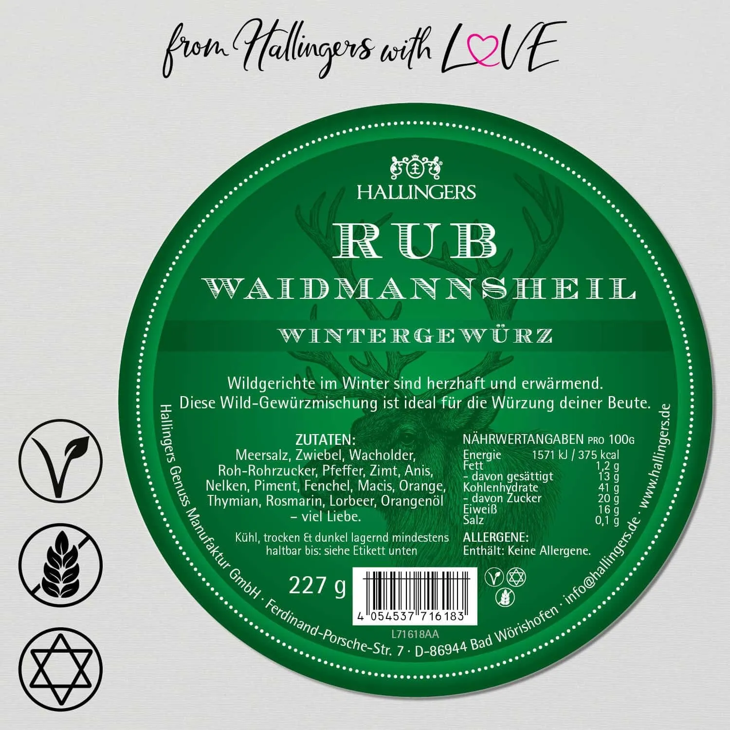 Wintergewürz Rub (für Wild im Winter & Wildgulasch) - Gewürz-Rub, zum Marinieren Aromabeutel