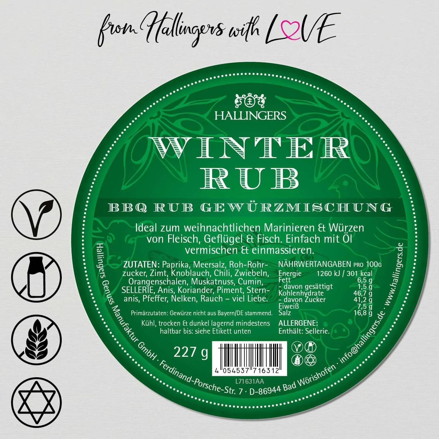 Winterrub (für Marinaden, Fleisch & Geflügel) - Gewürz-Rub, zum Marinieren Aromabeutel