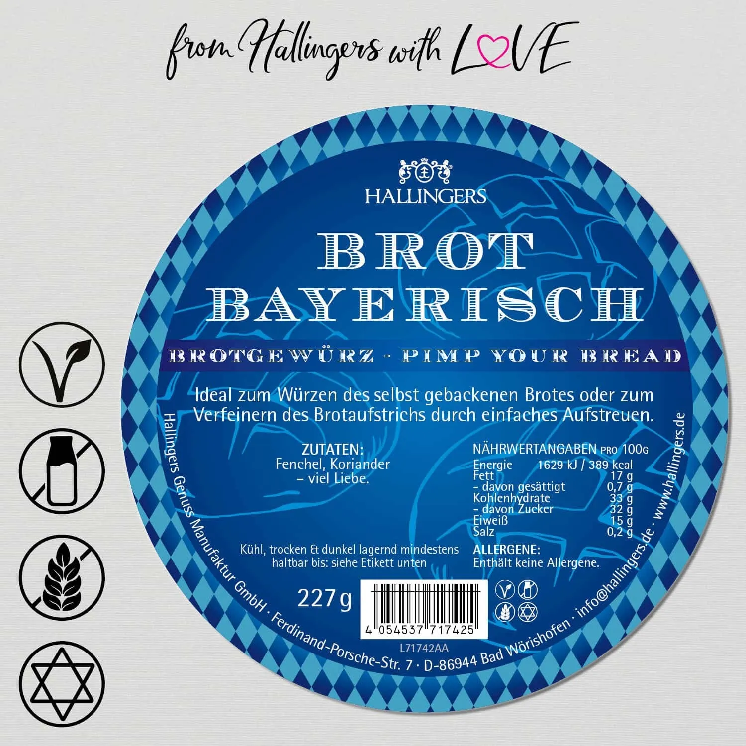 Brot Bayerisch (für in oder auf das Brot) - Gewürzmischung, zum Kochen im Aromabeutel
