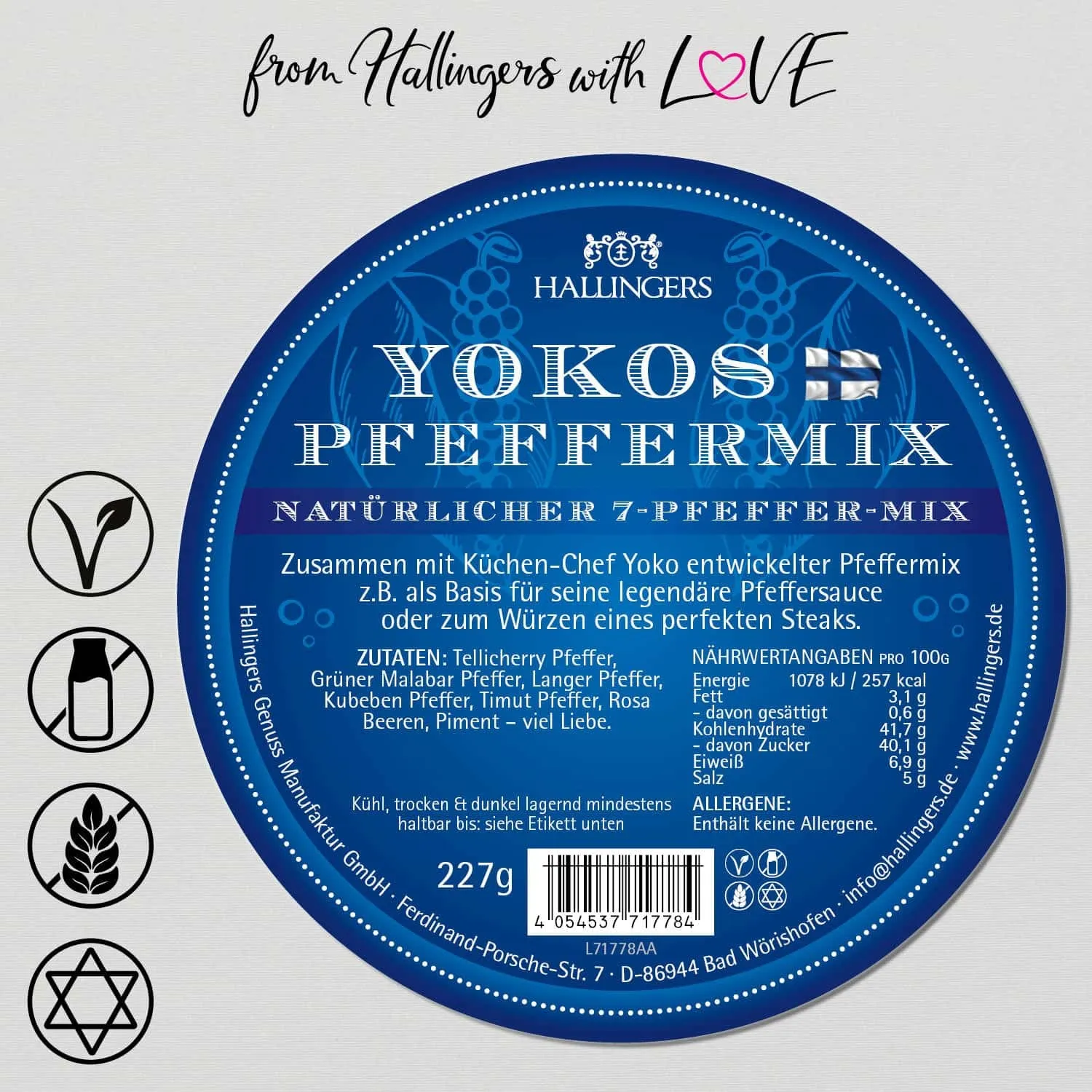 Küchenchef Yokos Pfeffermix (für Pfeffersauce, Pilze & Rinderfilet) - Pfeffer, zum Kochen im Aromabeutel