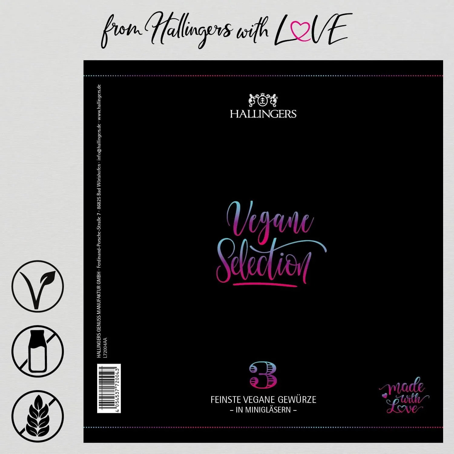 Vegane Selection - Gewürz-Set, 3 Gläser in Geschenkdose