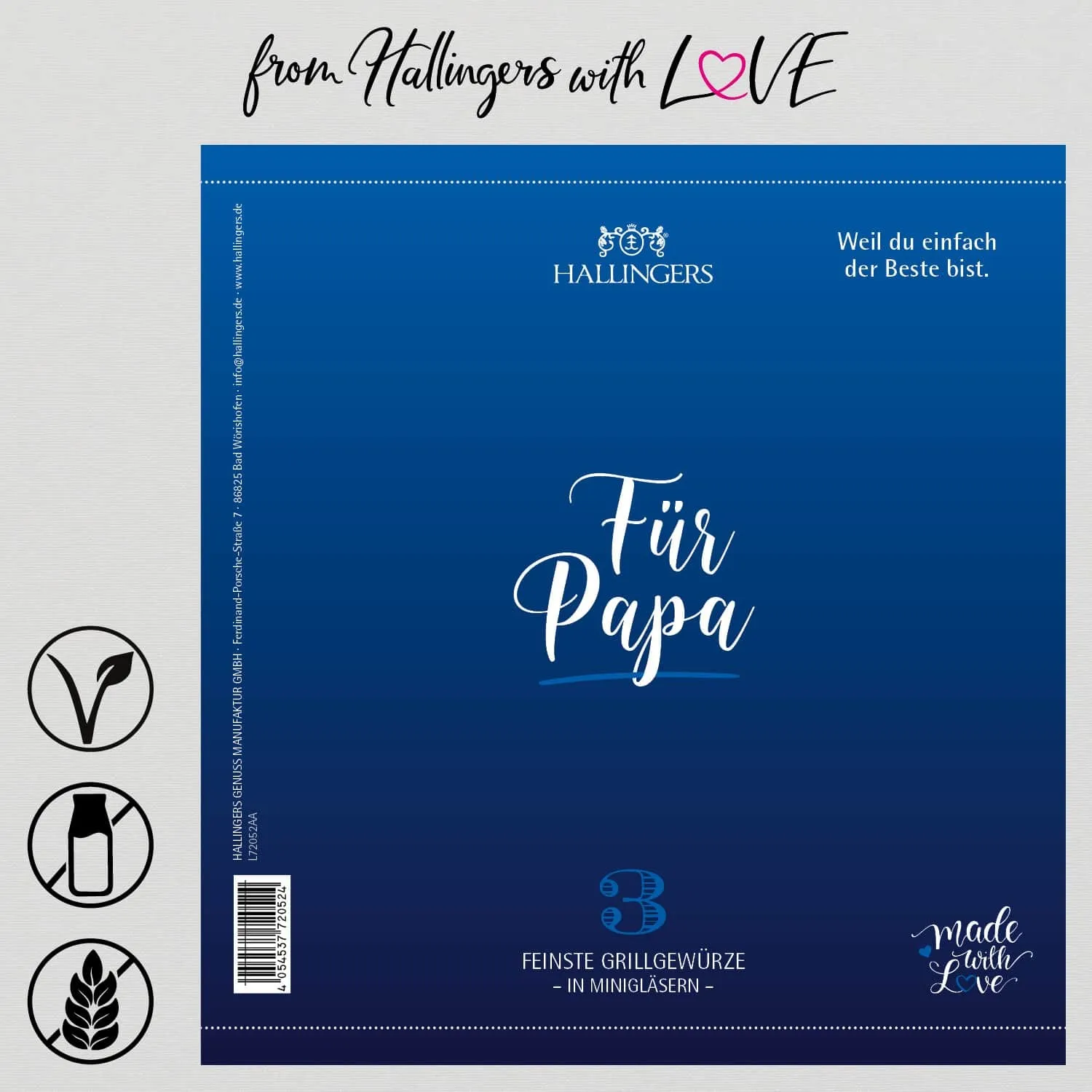 Für Papa - Gewürz-Set, 3 Gläser in Geschenkdose