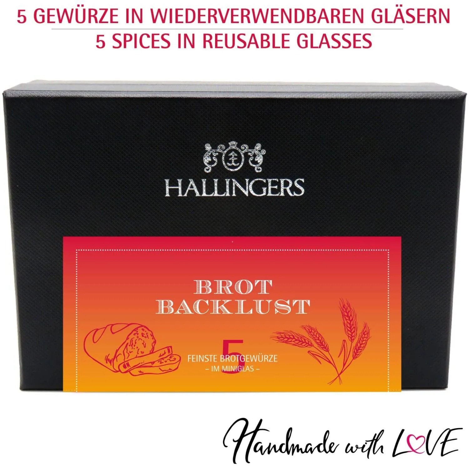 Brot-Backlust - Gewürz-Set, 5er Geschenkbox & Booklet