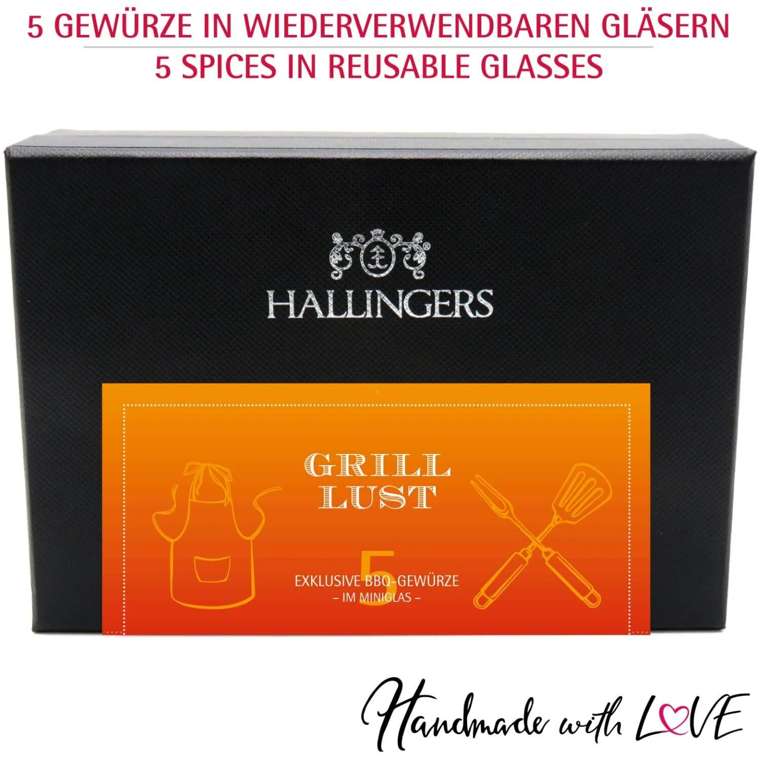 Grilllust - Gewürz-Set, 5er Geschenkbox & Booklet