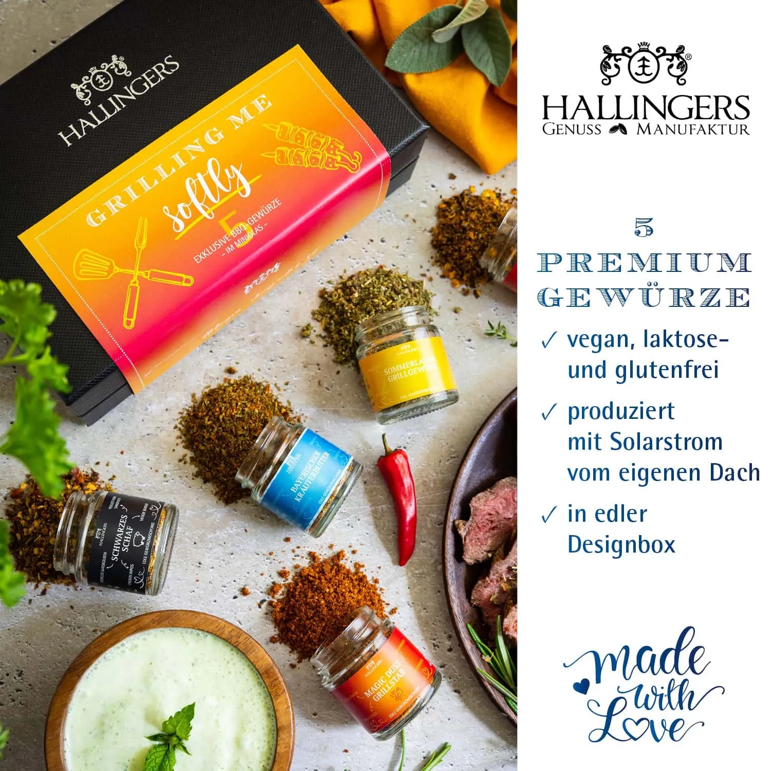GEWÜRZ SET IN DER GESCHENKBOX - 5 Gewürze aus aller Welt als exklusive Gourmet-Selektion, stilvoll verpackt in einer hochwertigen Geschenkbox mit Rezept-Booklet. Die besondere Geschenkidee für Feinschmecker, Hobbyköche & Genussmomente