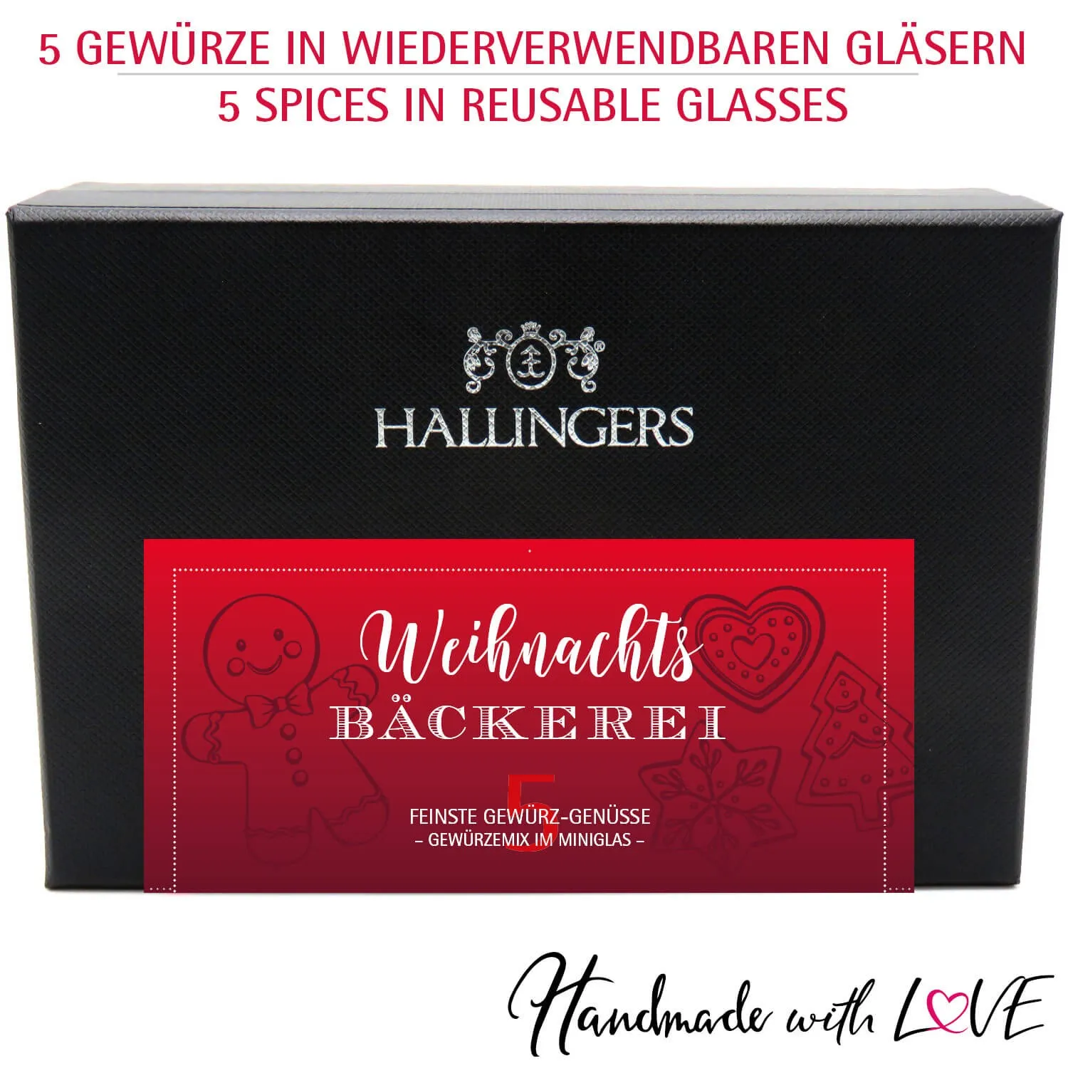 Weihnachtsbäckerei - Gewürz-Set, 5er Geschenkbox & Booklet