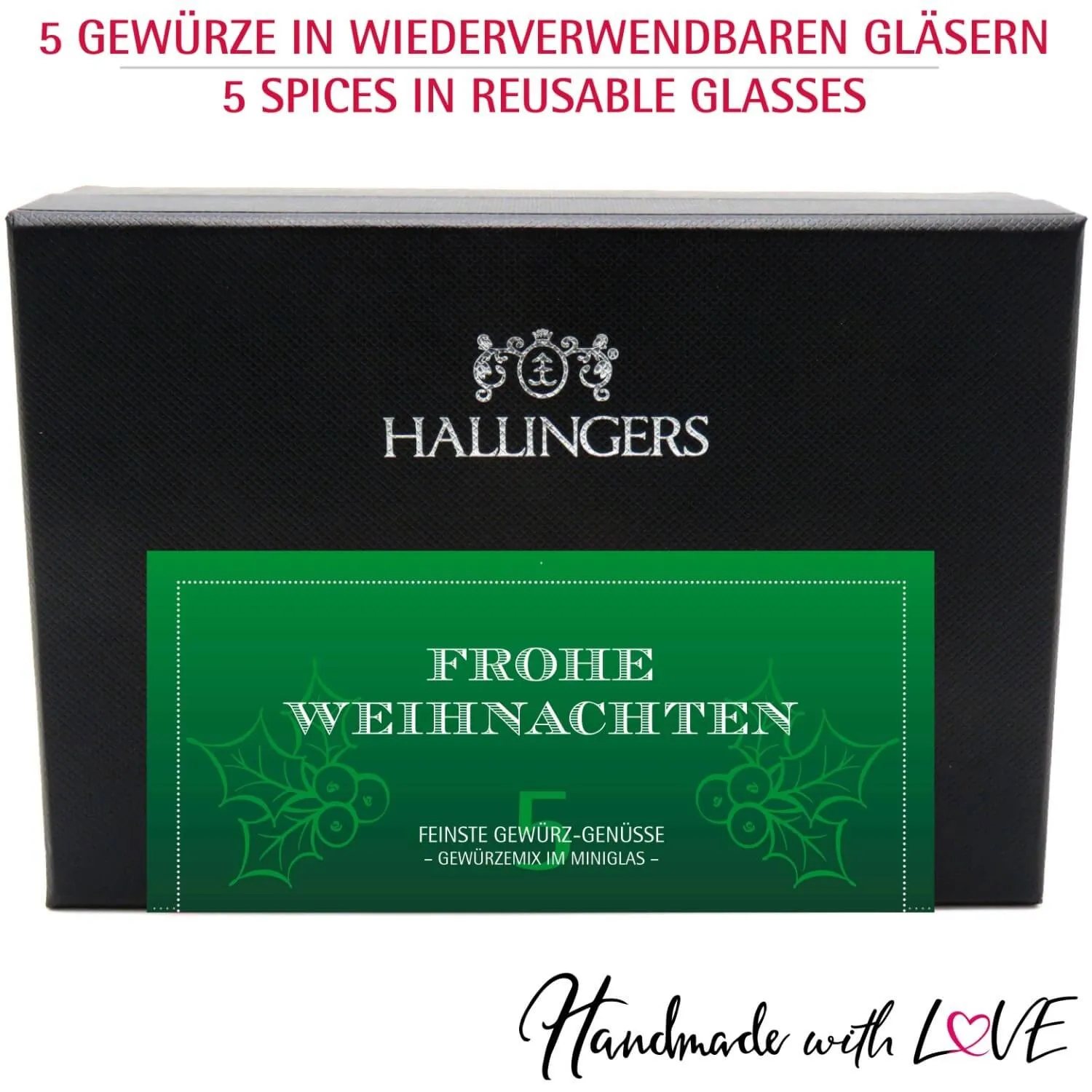 Frohe Weihnachten - Gewürz-Set, 5er Geschenkbox & Booklet
