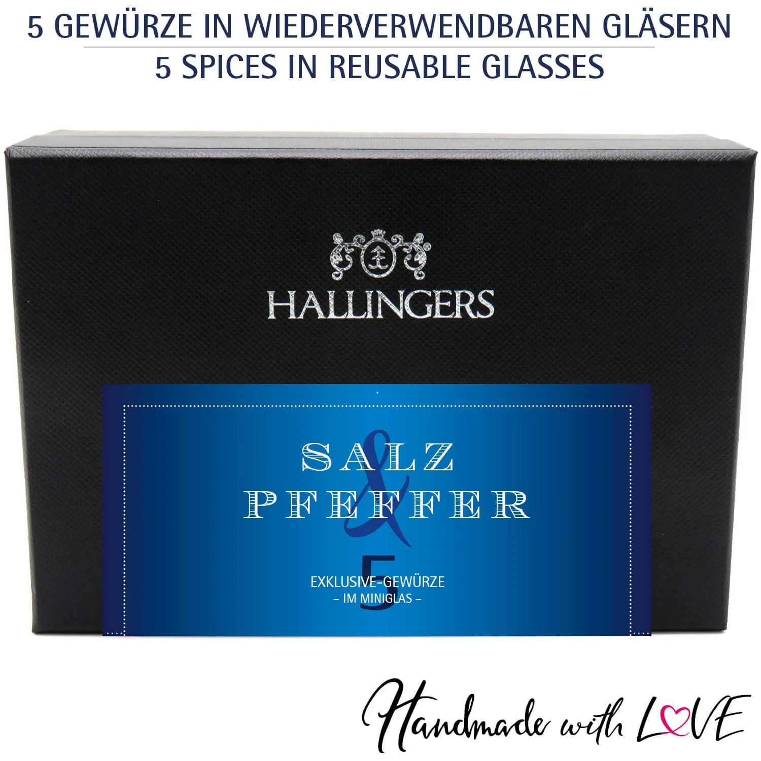 Salz & Pfeffer - Gewürz-Set, 5er Geschenkbox & Booklet