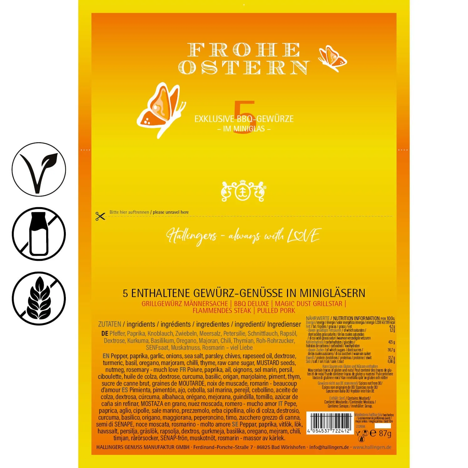 Frohe Ostern - Gewürz-Set, 5er Geschenkbox & Booklet