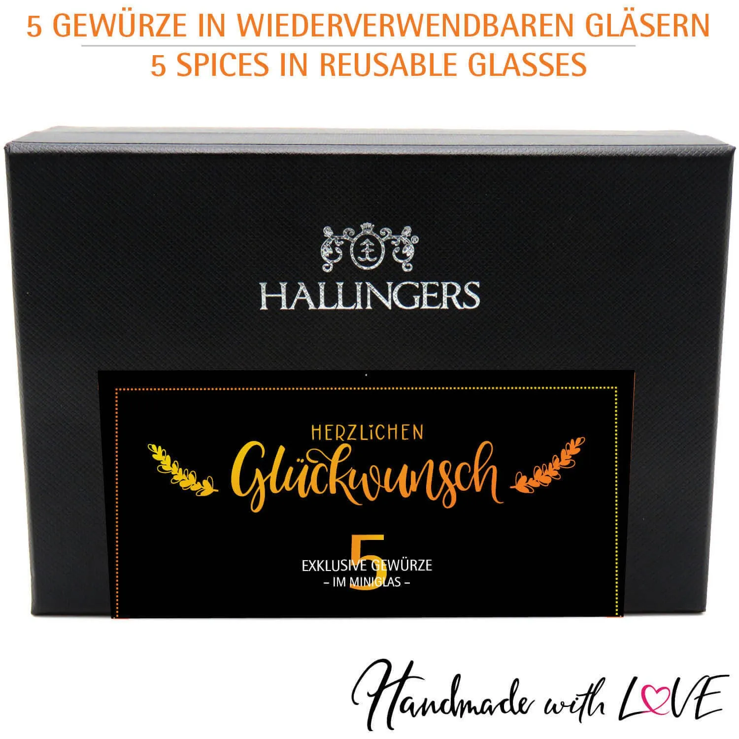 Herzlichen Glückwunsch - Gewürz-Set, 5er Geschenkbox & Booklet