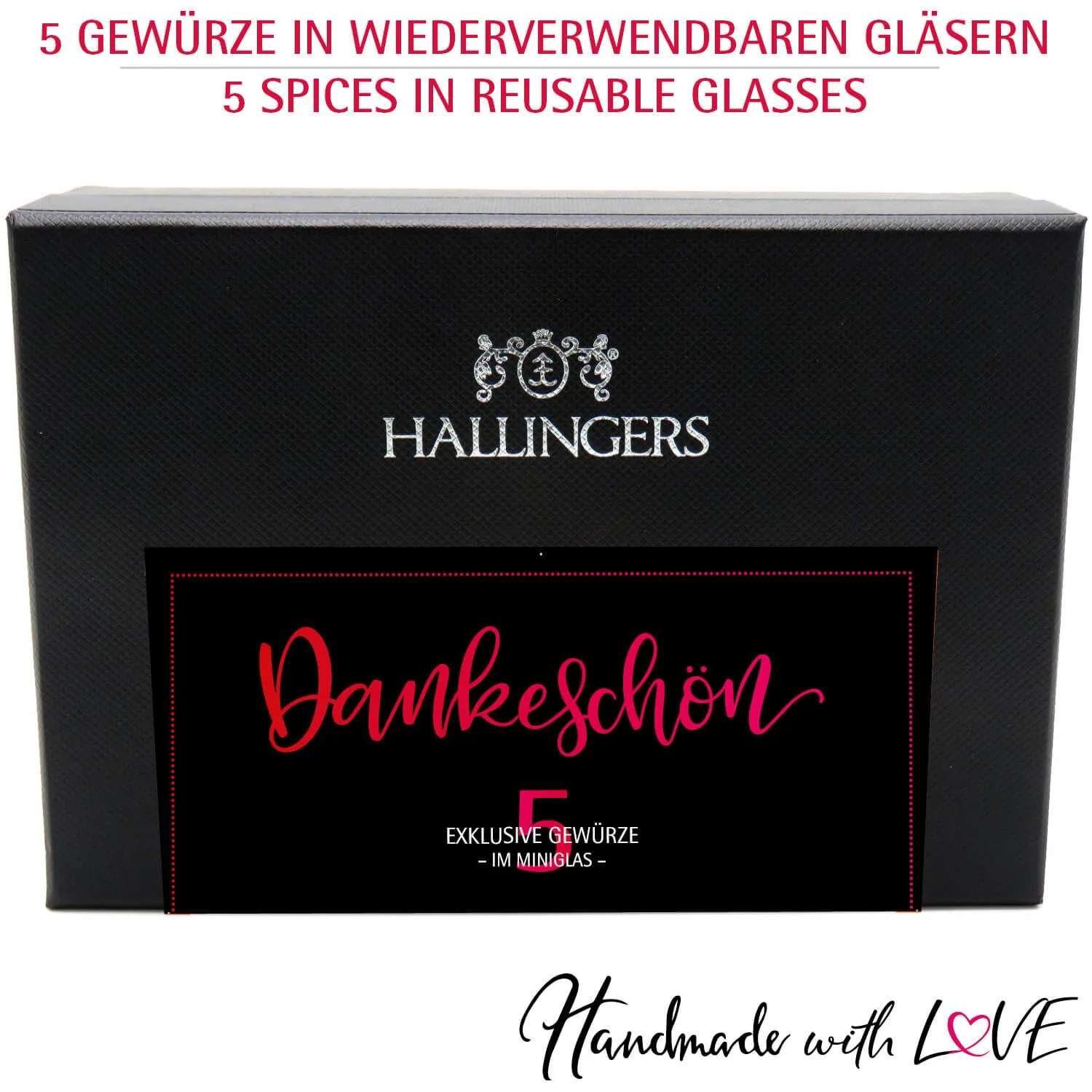 Dankeschön - Gewürz-Set, 5er Geschenkbox & Booklet