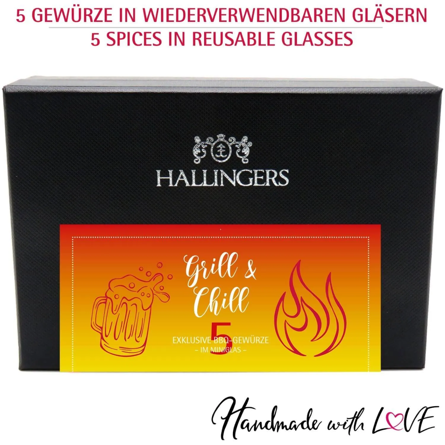 Grill & Chill - Gewürz-Set, 5er Geschenkbox & Booklet