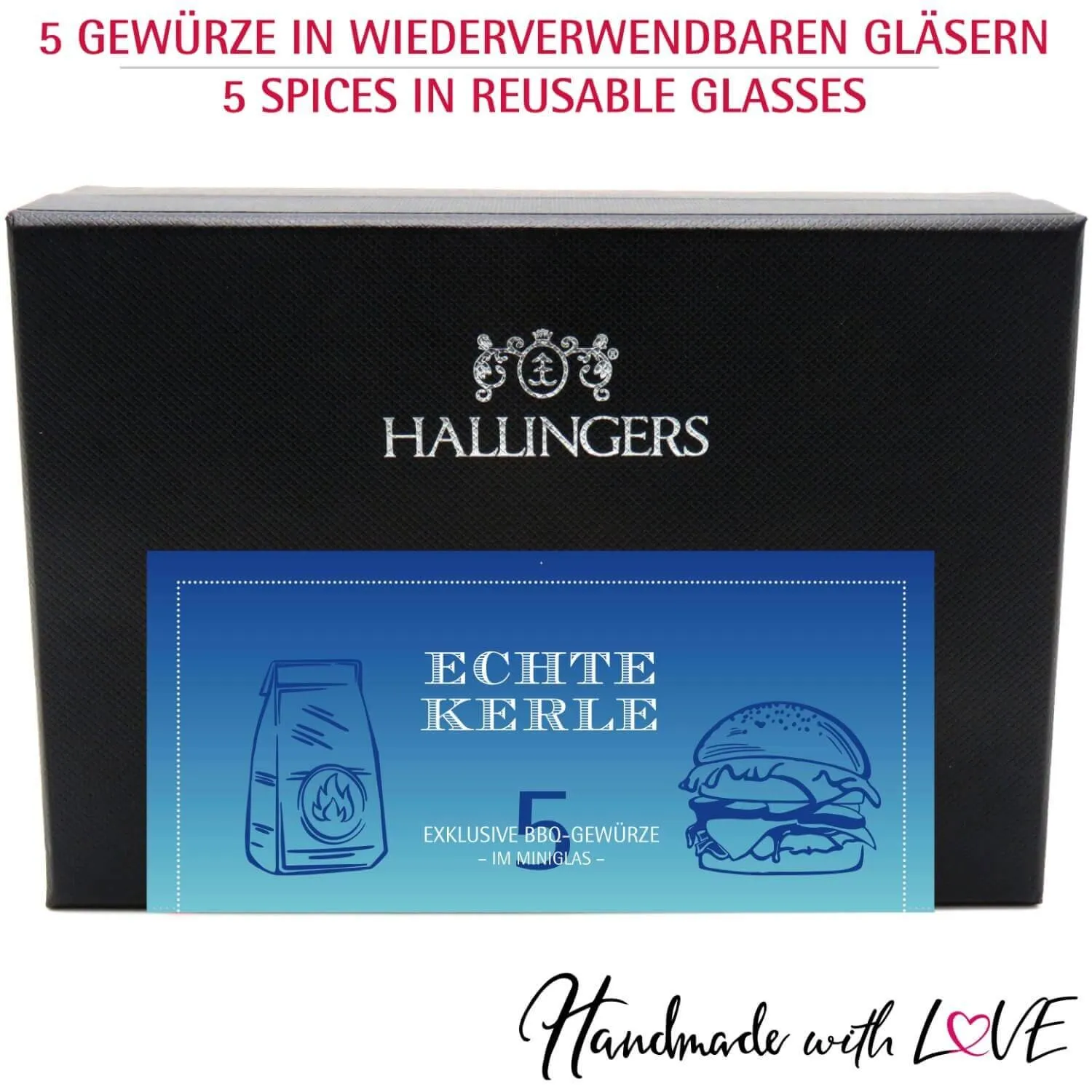 Echte Kerle - Gewürz-Set, 5er Geschenkbox & Booklet