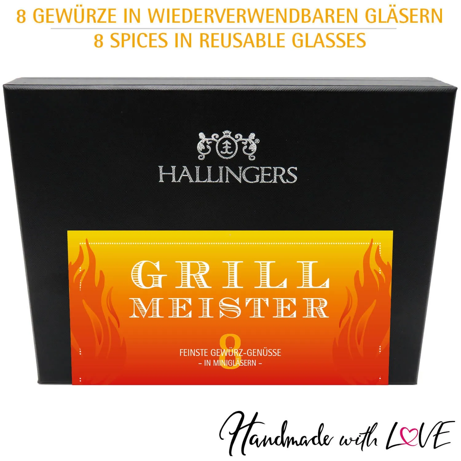 Grillmeister - Gewürz-Set, 8er Geschenkbox & Booklet