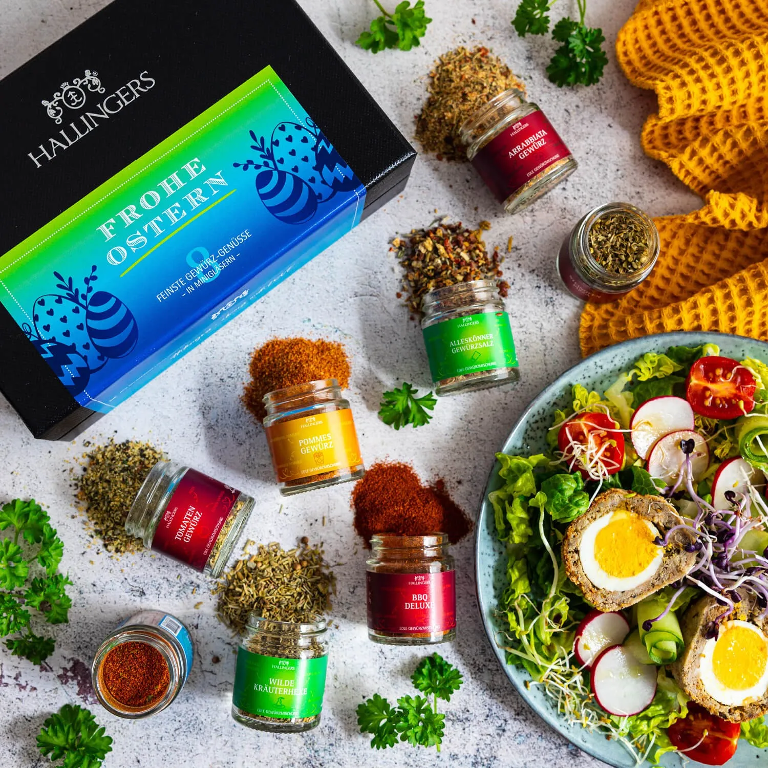 GEWÜRZ SET IN DER GESCHENKBOX - 8 Gewürze aus aller Welt als exklusive Gourmet-Selektion, stilvoll verpackt in einer hochwertigen Geschenkbox mit Rezept-Booklet. Die besondere Geschenkidee für Feinschmecker, Hobbyköche & Genussmomente