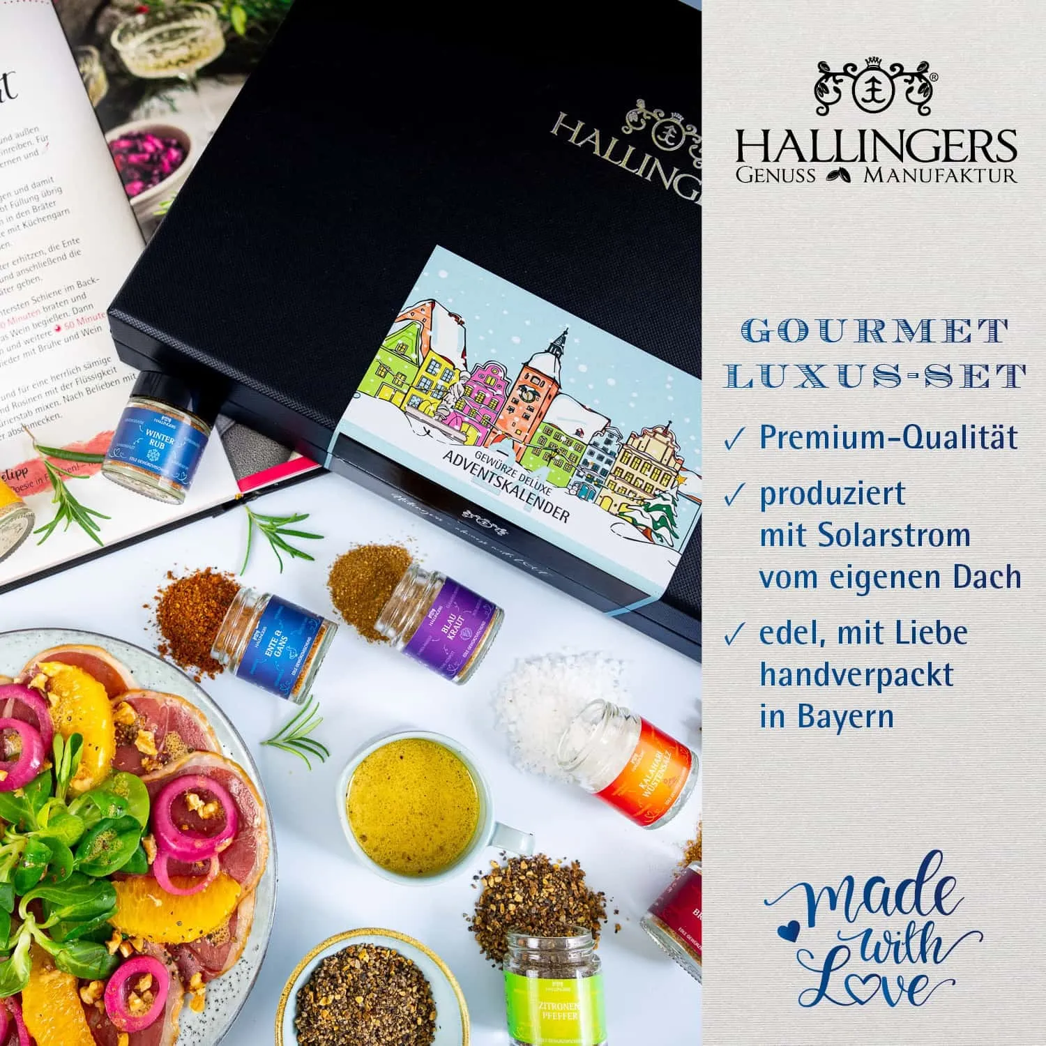 GEWÜRZ ADVENTSKALENDER - 24 Gewürze aus aller Welt als exklusive Gourmet-Selektion, stilvoll verpackt in einer edlen Box mit Rezept-Booklet. 24 besondere Genussmomente für Feinschmecker, Hobbyköche & die Adventszeit