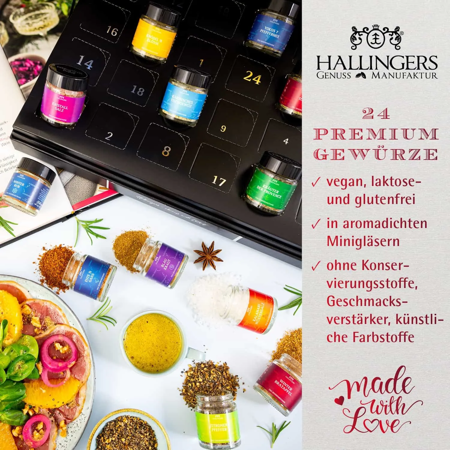 GESCHMACK AUS ALLER WELT - Edition \Winterkalender & Happiness is ...\: Während andere auf Masse und möglichst viele Sorten setzen, überzeugt echter Gewürzgenuss durch Charakter, Raffinesse & Wiedererkennungswert (Bundle mit Kochbuch)