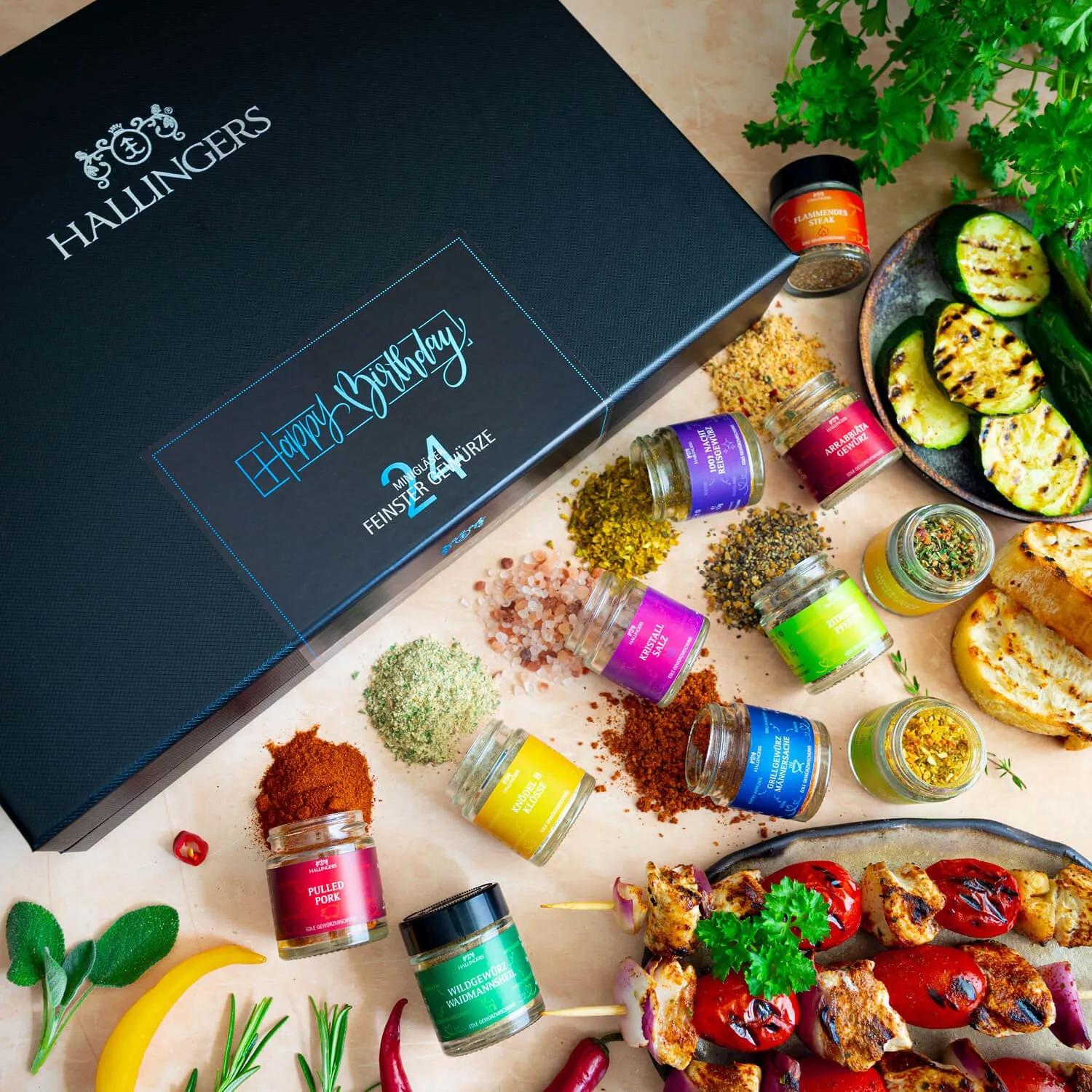 GEWÜRZ SET IN DER GESCHENKBOX - 24 Gewürze aus aller Welt als exklusive Gourmet-Selektion, stilvoll verpackt in einer hochwertigen Geschenkbox mit Rezept-Booklet. Die besondere Geschenkidee für Feinschmecker, Hobbyköche & Genussmomente