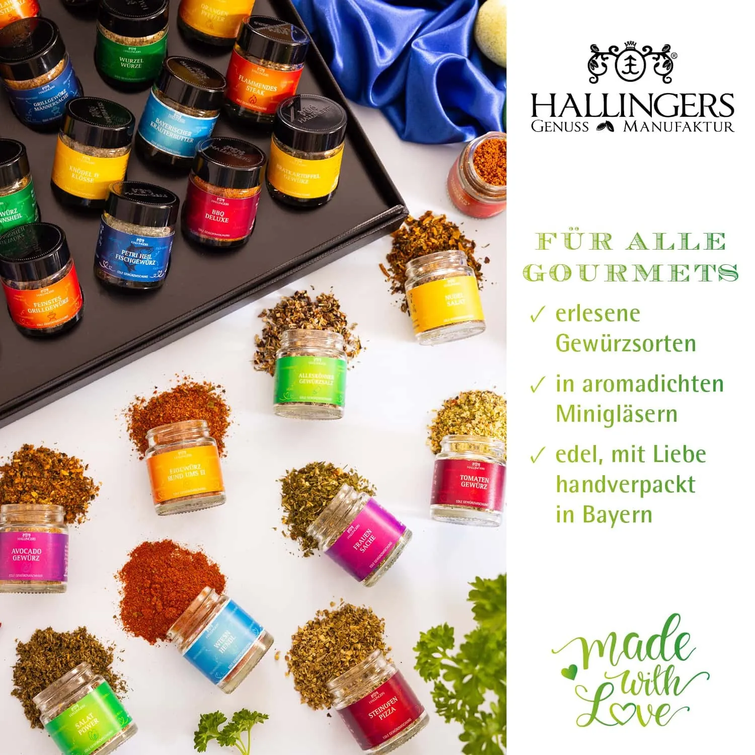 GEWÜRZ SET IN DER GESCHENKBOX - 24 Gewürze aus aller Welt als exklusive Gourmet-Selektion, stilvoll verpackt in einer hochwertigen Geschenkbox mit Rezept-Booklet. Die besondere Geschenkidee für Feinschmecker, Hobbyköche & Genussmomente