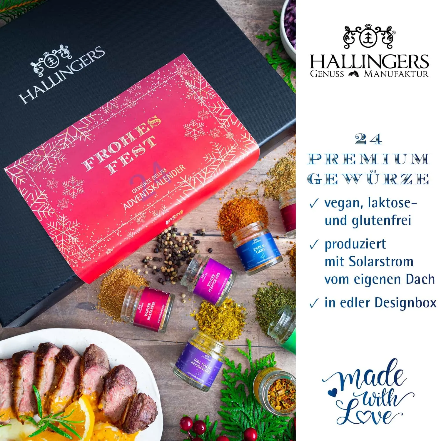 GEWÜRZ ADVENTSKALENDER - 24 Gewürze aus aller Welt als exklusive Gourmet-Selektion, stilvoll verpackt in einer edlen Box mit Rezept-Booklet. 24 besondere Genussmomente für Feinschmecker, Hobbyköche & die Adventszeit