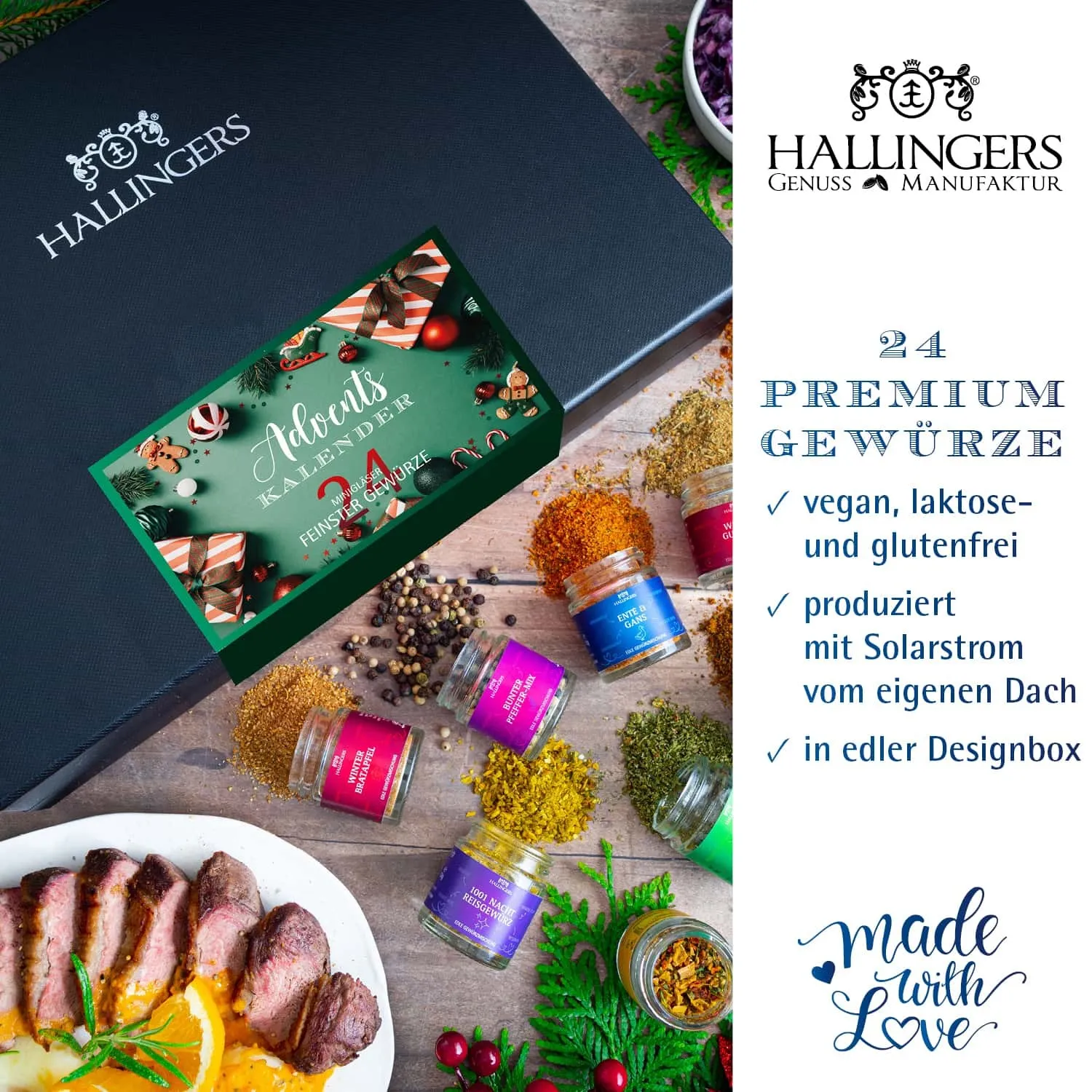 GEWÜRZ ADVENTSKALENDER - 24 Gewürze aus aller Welt als exklusive Gourmet-Selektion, stilvoll verpackt in einer edlen Box mit Rezept-Booklet. 24 besondere Genussmomente für Feinschmecker, Hobbyköche & die Adventszeit